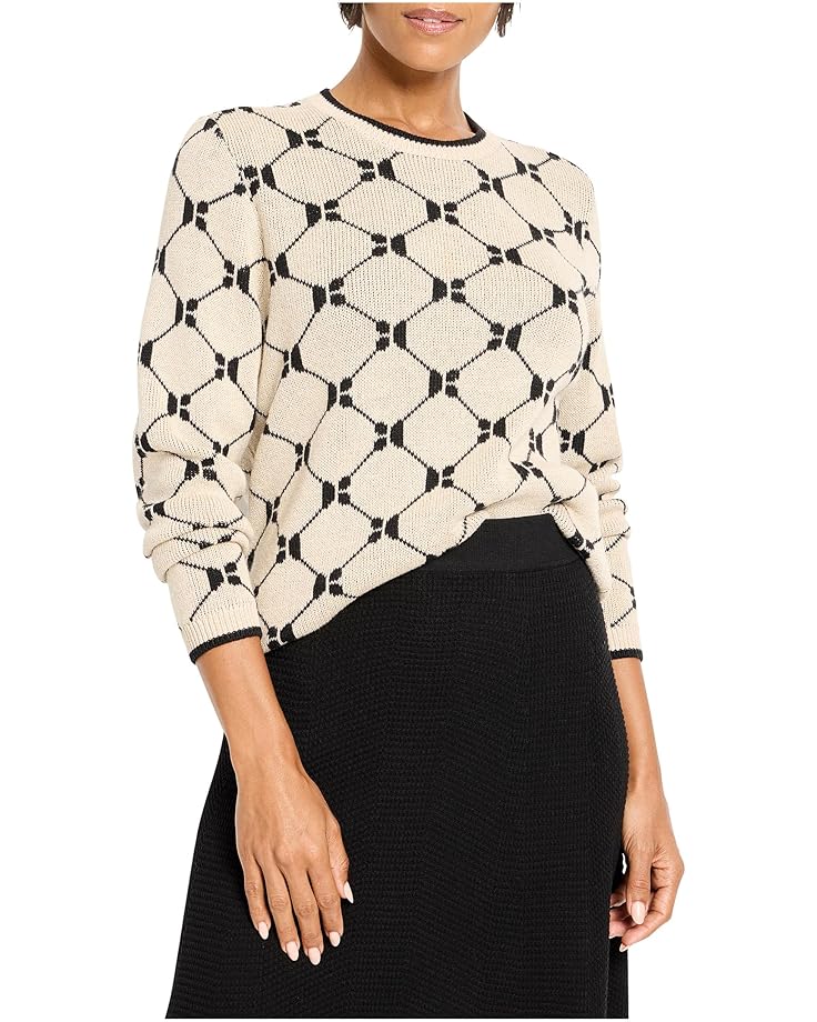 NIC+ZOE Geo Argyle Doubleknit Sweater - Main View