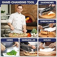 Vista 7 de KitchenStar Cortador de pizza de 18 pulgadas con cuchilla balancín - Cuchillo de acero inoxidable afilado para rebanar, cubierta protectora, apto