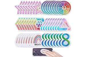 48 Pack School Psychologist Supplies - Calm Sensory Stickers Anxiety Fidget Vinyl Strips