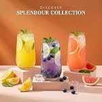 KROSNO Tall Water Juice Drinking Glasses | Set of 6 | 16.2 oz | Splendour Collection | Highball & Tumbler Crystal Glass | Perfect for Home, Restaurants and Parties | Dishwasher Safe