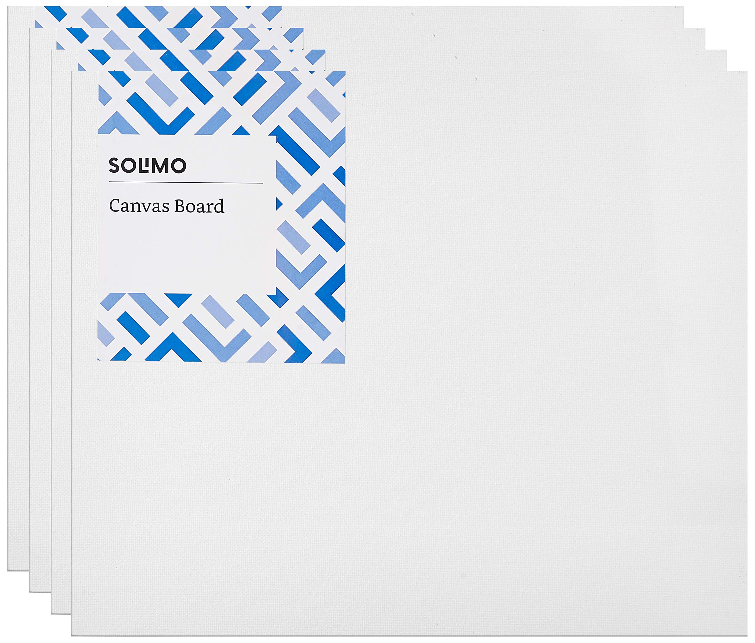 Amazon Brand - Solimo Medium Grain Cotton Canvas Board, 10 x 12 inch, Set of 4