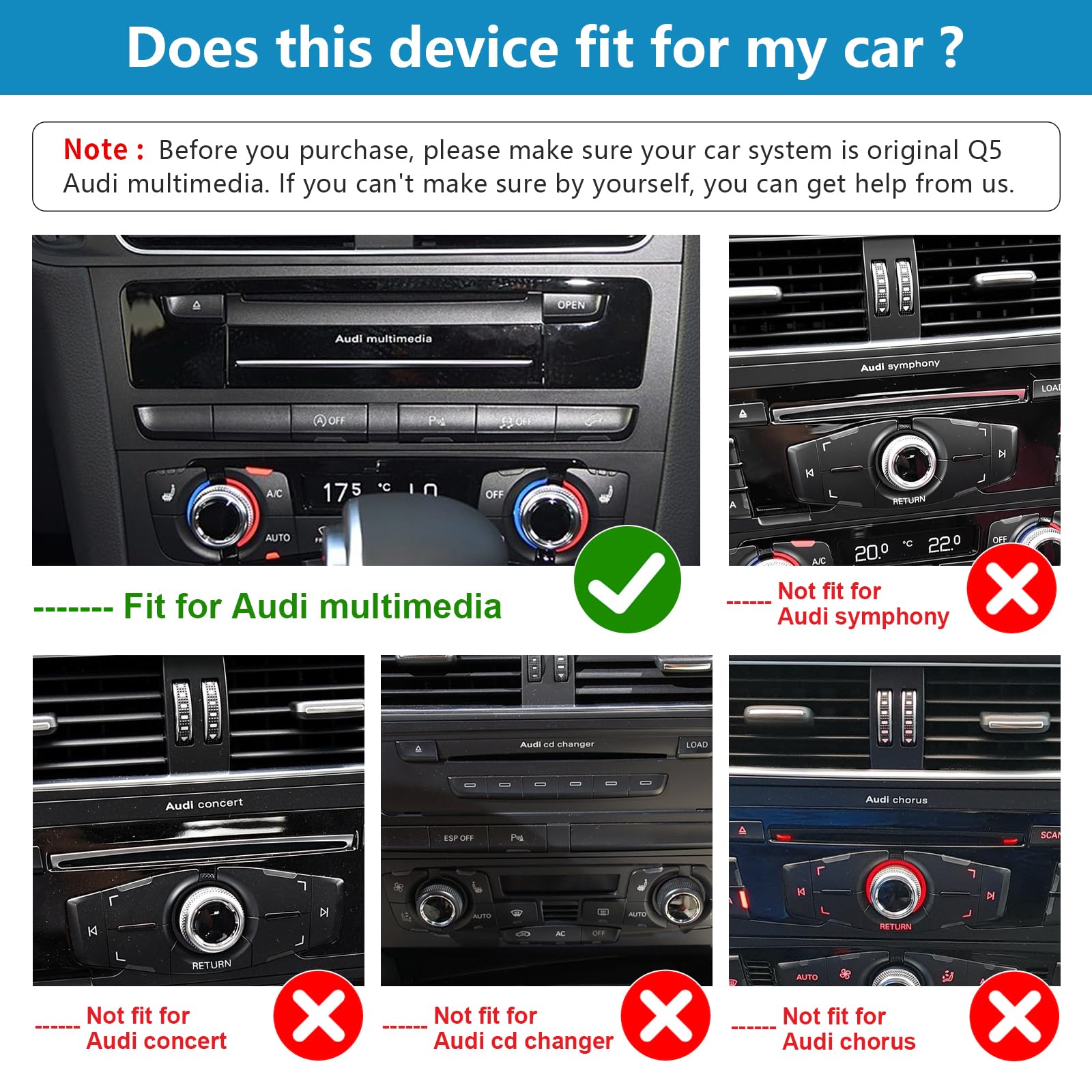 12,3 Pouces Autoradio avec écran Tactile sans Fil Carplay et Android Auto pour Audi Q5 2009-2017 avec système MMI+ 3G, Prend en Charge Mirrorlink, Appareil Photo, Navigation