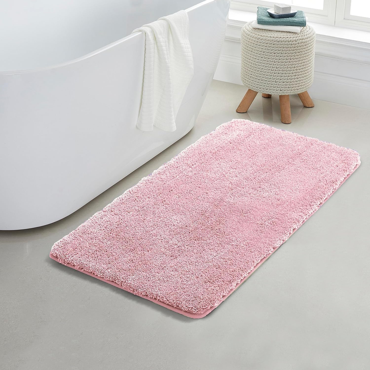 ANAYKA Home Furnishing Doormat Bathmat for Home Door Entrance,for Bathroom, with Non-Slip Rubber Backing, Not Lose Colour After Washing (A50#Pink, 16X24 INCHES) (B0DHKRGW5T) Amazon Price History, Amazon Price Tracker