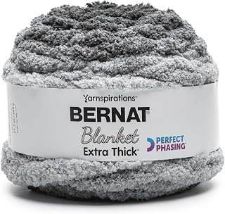 Bernat Blanket Extra Thick Perfect Phasing Chunky Yarn, Coal | #7 Jumbo Yarn, 100% Polyester, Extra Thick Chunky Yarn for Crochet, Hand Knitting & Crafts, 72yds, 600g/21.2oz per skein