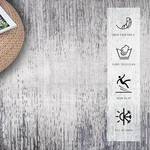 Miniatura 4 de Calore Alfombra abstracta moderna y suave para sala de estar, grande, lavable, para sala de estar, dormitorio, comedor, decoración interior del