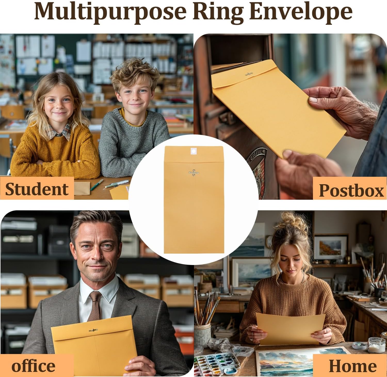 100 Pack Manilla Clasp Envelopes,6x9 Size, for Filing, Storing, or Mailing Documents