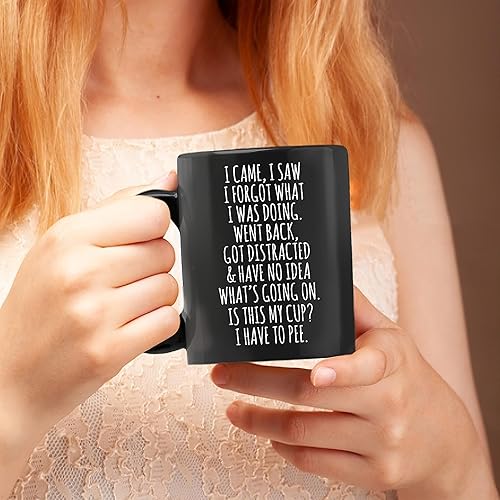 Miniatura 4 de Taza divertida para personas mayores con texto en inglés "I Came I Saw I Forgot What I Was Doing", divertida, sarcasmo, regalos sarcásticos para