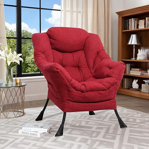 Miniatura 45 de Silla perezosa moderna de terciopelo con otomana, silla de estar contemporánea y cómoda, tapizada, cómoda, con reposapiés, reposabrazos y bolsillo