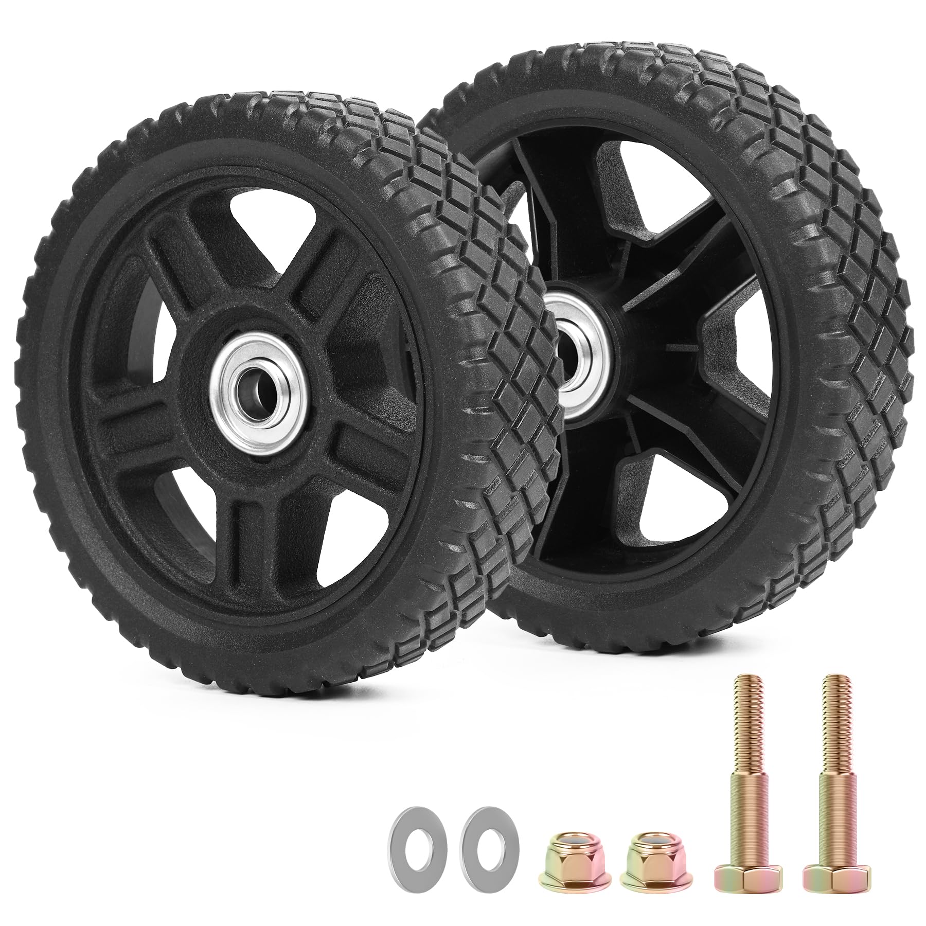Paquete de 2 ruedas para cortacésped de 6 pulgadas para la mayoría de cortacésped estándar