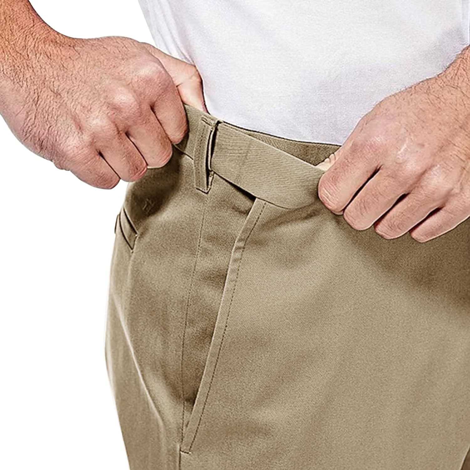 Men's Stretch Straight Fit Non-Iron Dress Pants Flat-Front Golf Pants Casual Comfy Trousers with Pockets - Image 3