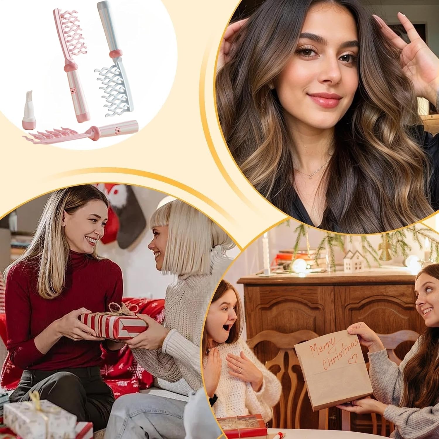 Wide Tooth Comb for Curly, Detangling Comb with Double Row Wavy Tooth and Ergonomic Handle for Long/Thick Dry/Wet Hair for Women/Girl without Straighten the Curl Hair Style (Pink/Blue)