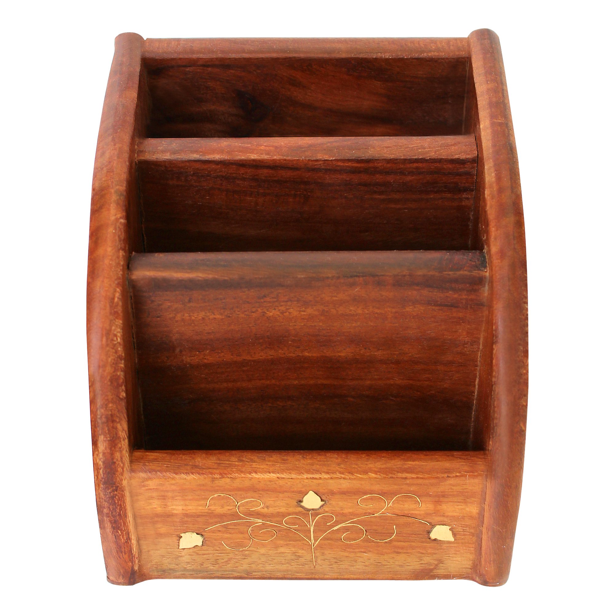 ITOS365 Wooden Mobile Holder for Table | Multi-Functional Desk Organizer with Pen Stand & Remote Holder | Wooden Stand for Office Desk Accessories | Mobile Stand & Storage Organizer