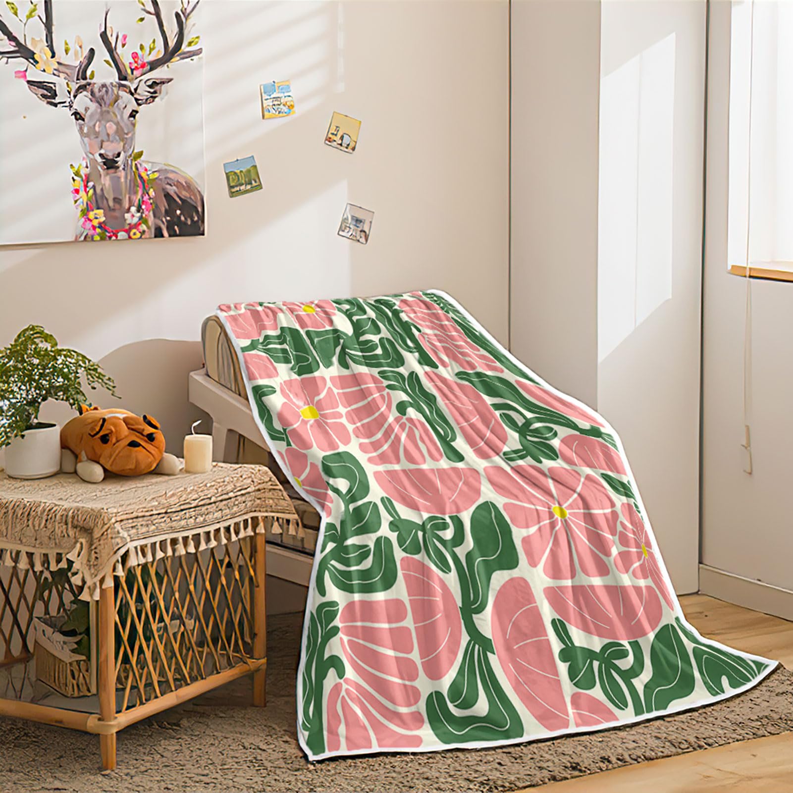 Amazon.com: DeeCabin Boho Abstract Colorful Floral Throw Blanket