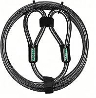 Vista 8 de Cable de seguridad resistente a los cortes de 15 pies x 1/2 pulgadas Acero trenzado flexible recubierto de vinilo con extremos en bucle Cable