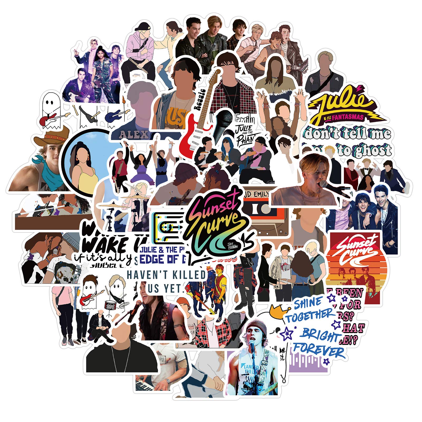 Musical TV Stickers for Water Bottle 50PCS Waterproof Vinyl Decal for Laptop Skateboard Phone Bike Luggage Computer Travel