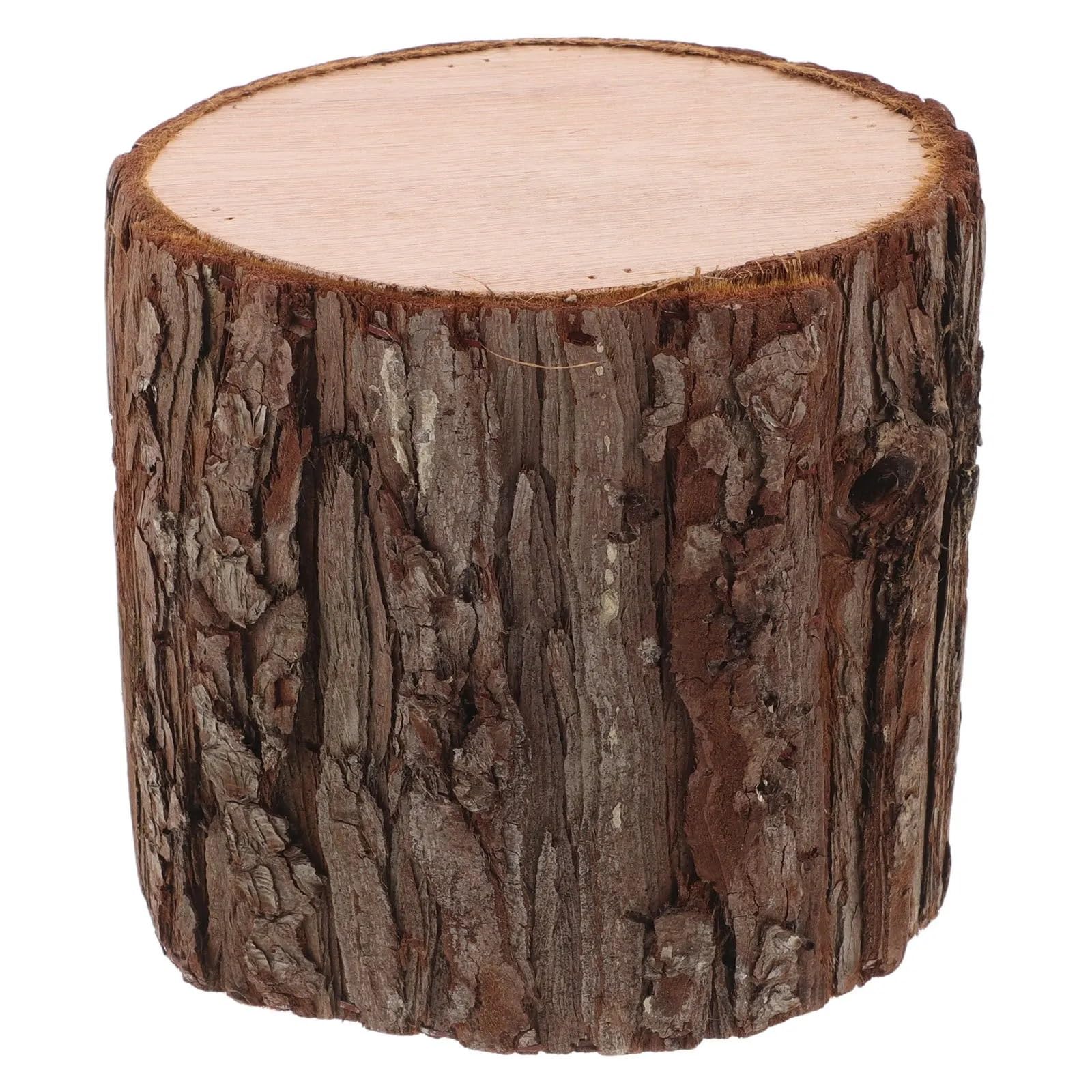 QuxetlRyz Wooden Tree Stump Decor Wood Stump Decor Realistic Trees Trunk Table Centerpiece Farmhouse Rustic Home Wedding Aisle Marker Lightweight Durable