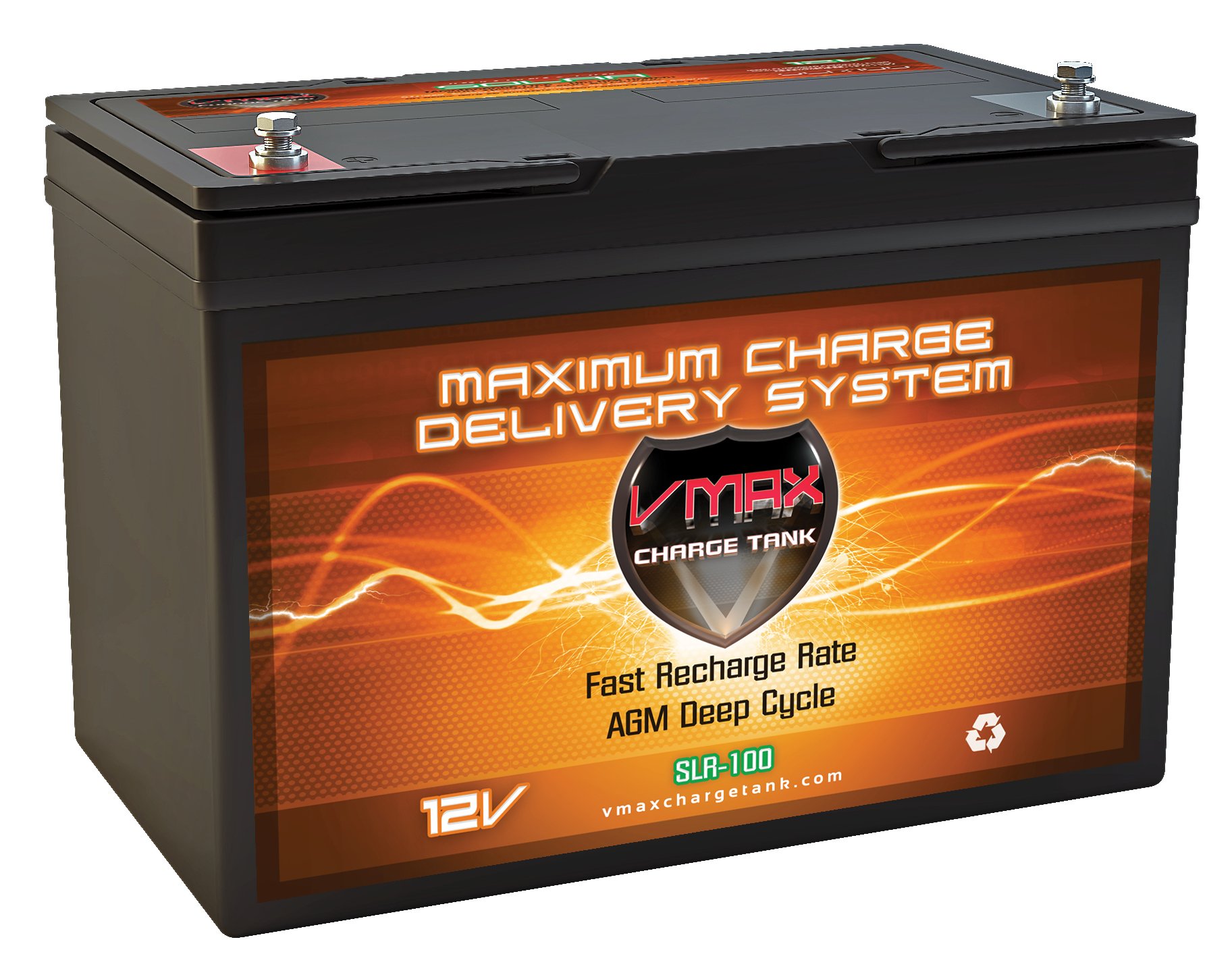 Vmaxtanks VMAXSLR100 AGM Sealed deep cycle 12V 100AH battery for Use with Apllo 1500 1550 gate openers and other swing slide barrier overhead gates