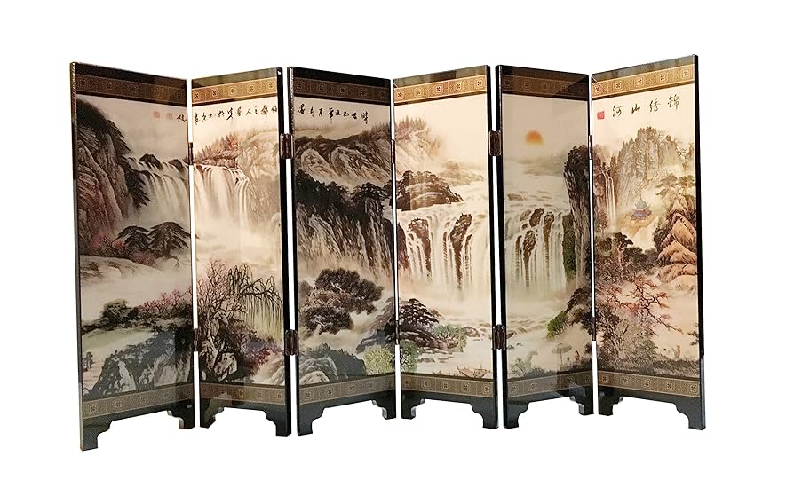 アンティーク雑貨 Beautiful tabletop partitions. Amazon.com: Mini Folding Screen 6-Panel Traditional Mini