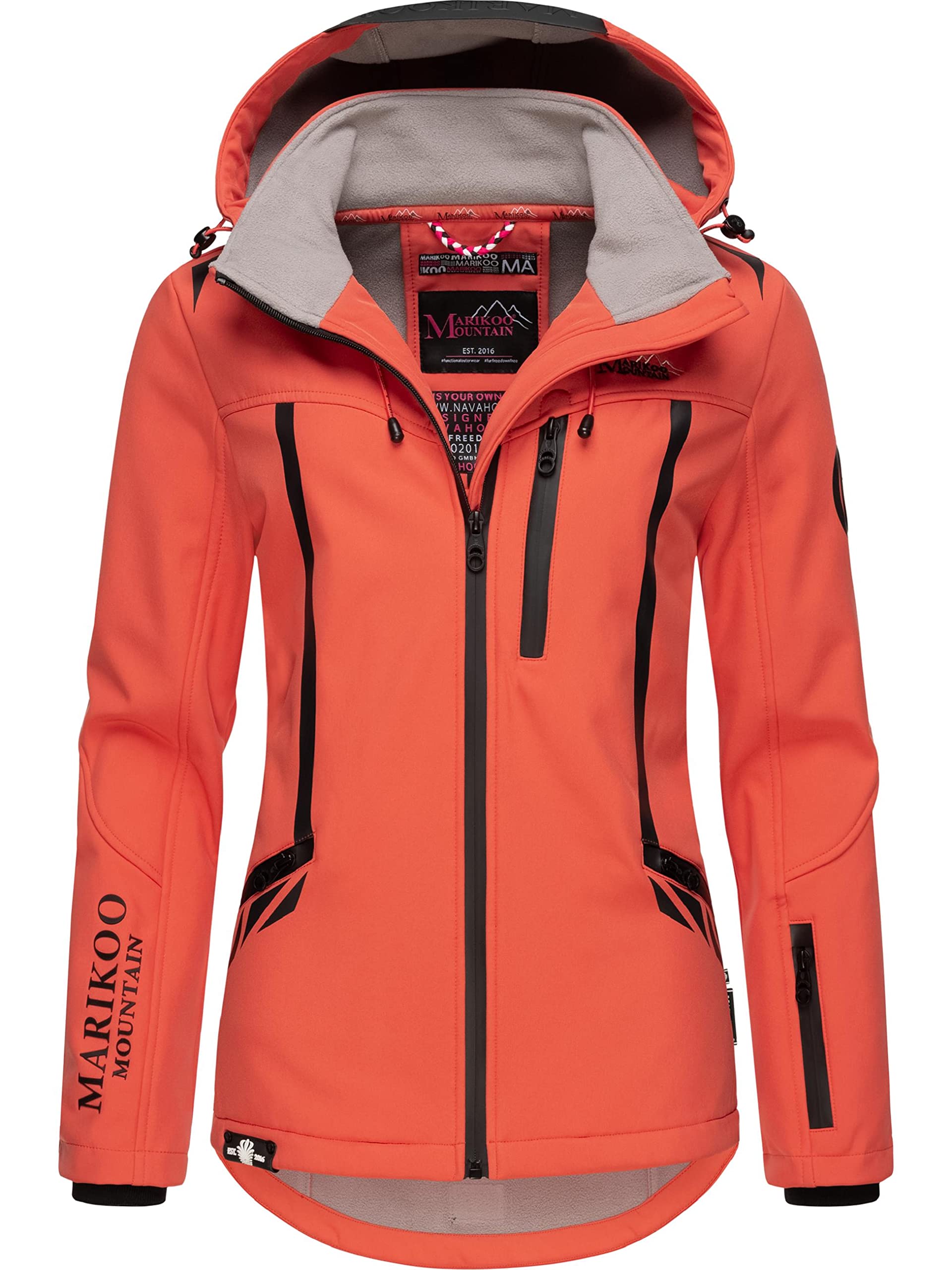 MARIKOO Damen Softshelljacke wasserdichte Funktionsjacke mit abnehmbarer Kapuze Mount-Cho-Oyu XS-XXL