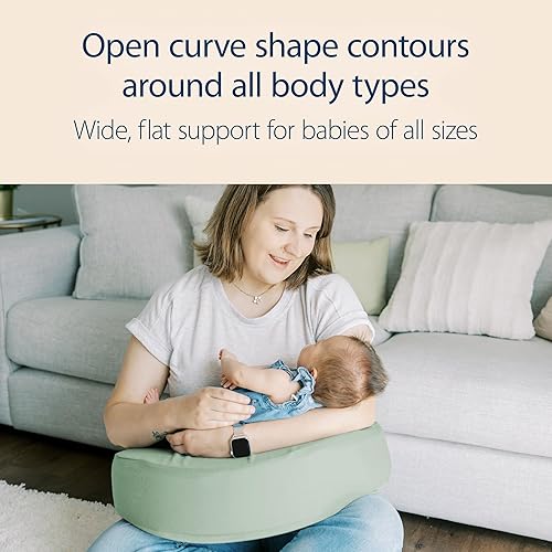 Miniatura 4 de Dr. Brown's Almohada de apoyo para regazo de alimentación y lactancia con funda, espuma viscoelástica premium, soporte firme receptivo, color verde