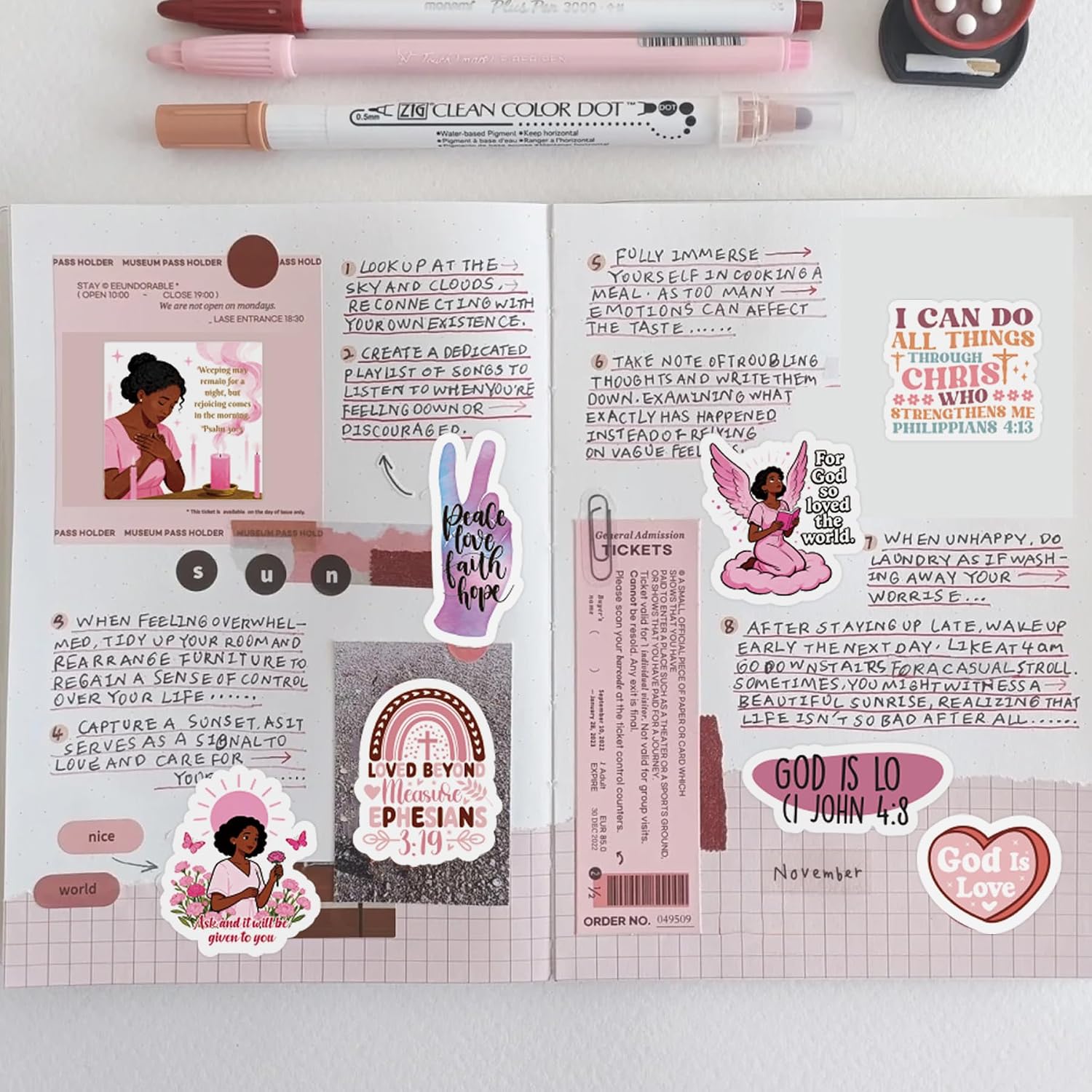 100 Pcs Christian Prayer Board Stickers, Jesus Sticker for Water Bottles Laptop Scrapbook Journaling Planner, Bible Study Vision Board Supplies Christian Easter Gifts image 5
