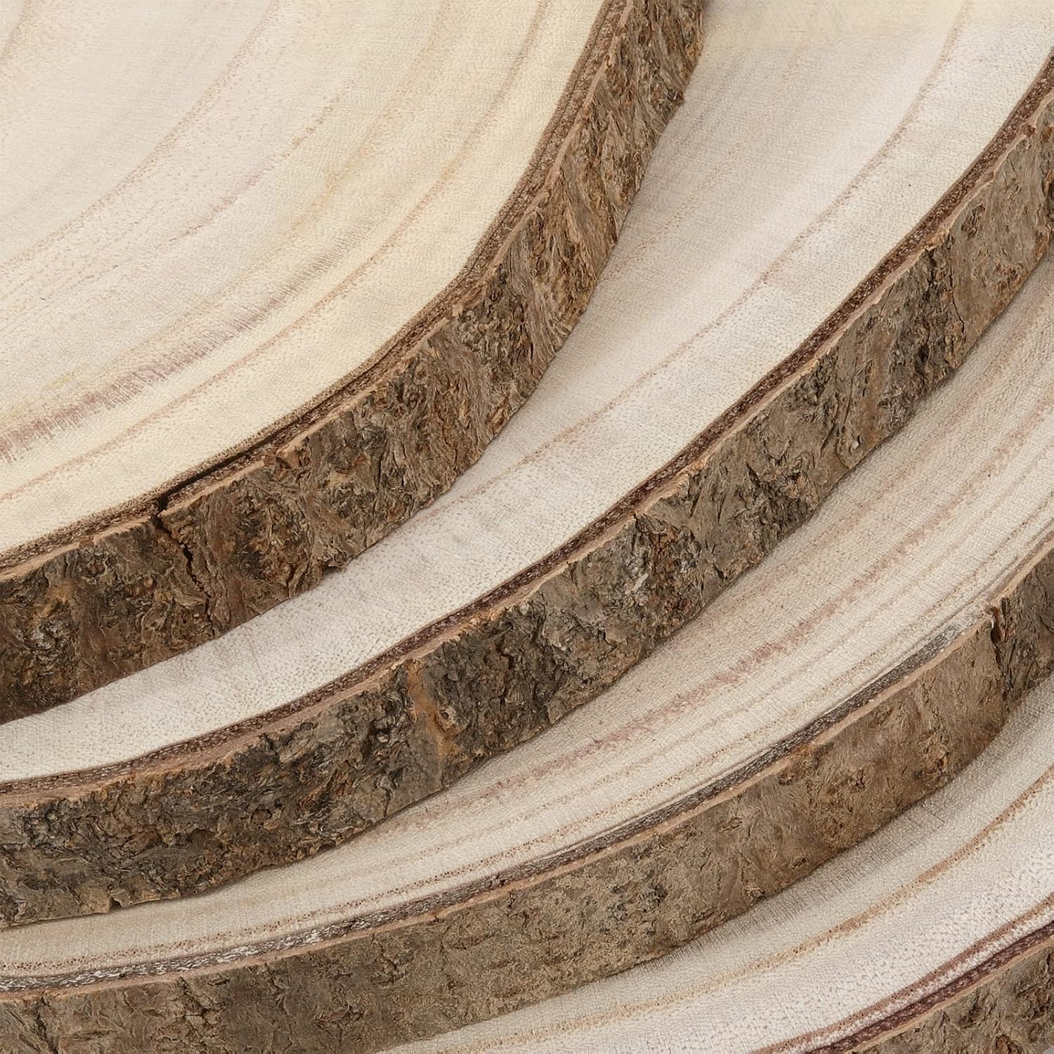 KEILEOHO 6 Piece 10-12 Inch Wood Rounds, Natural Round Wood Slices, Unfinished Rustic Wood Circle Slices Tree Slices for Centerpieces, DIY Projects, Ornaments