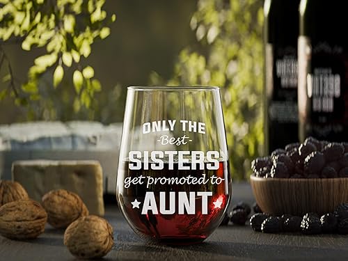 Miniatura 2 de NeeNoNex Solo Las Mejores Hermanas Reciben Promoción a Tía Embarazo Anuncio Copa de Vino Sin Tallo (tía)