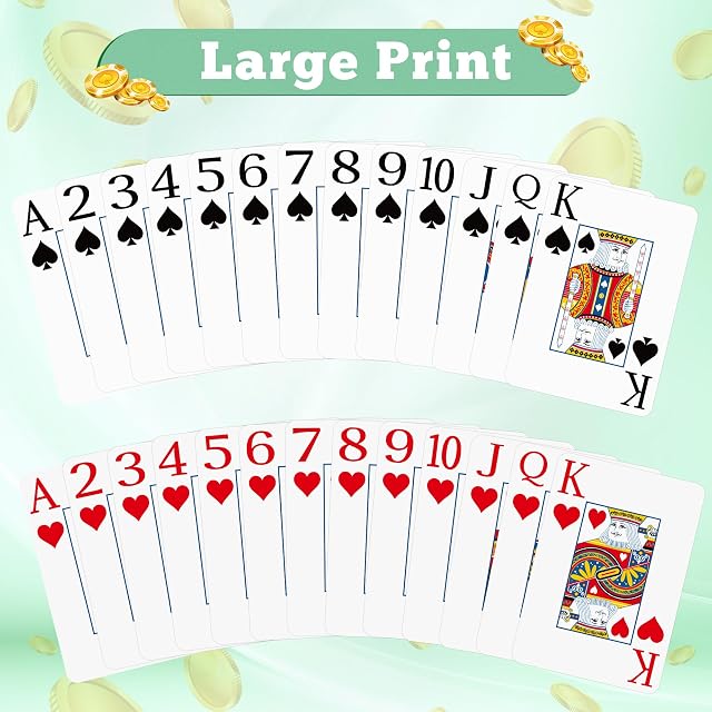 Foto 4 de 8 de Aomaic Juego de 2 cartas de póquer de alta calidad, fáciles de mezclar, para juegos de cartas