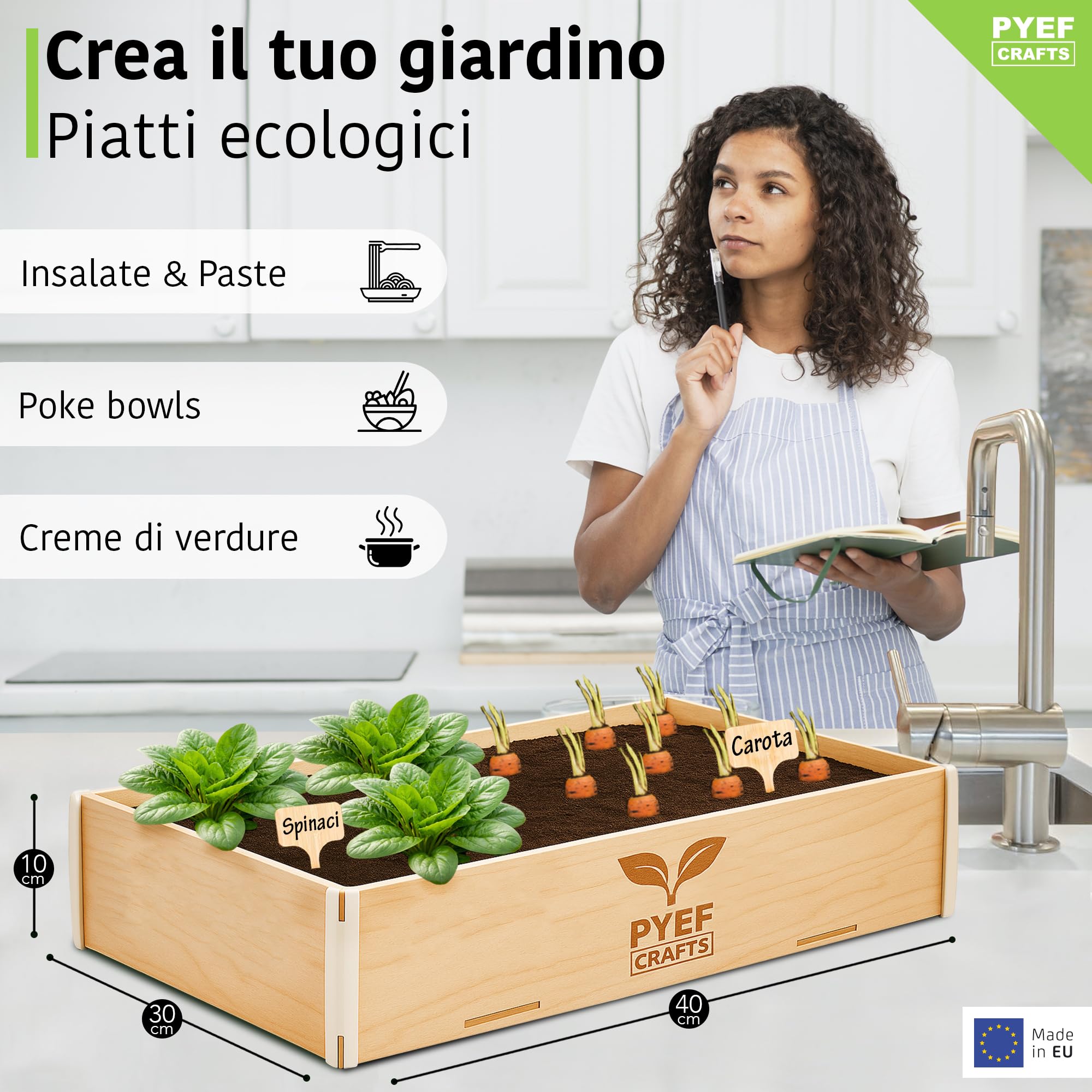 Kit Giardinaggio (2ud) XL per Orto in Casa 2x Kit Piante da Far Crescere - Orto da Balcone & da Interno - Piantina da Far Crescere Germinazione 4 Semi