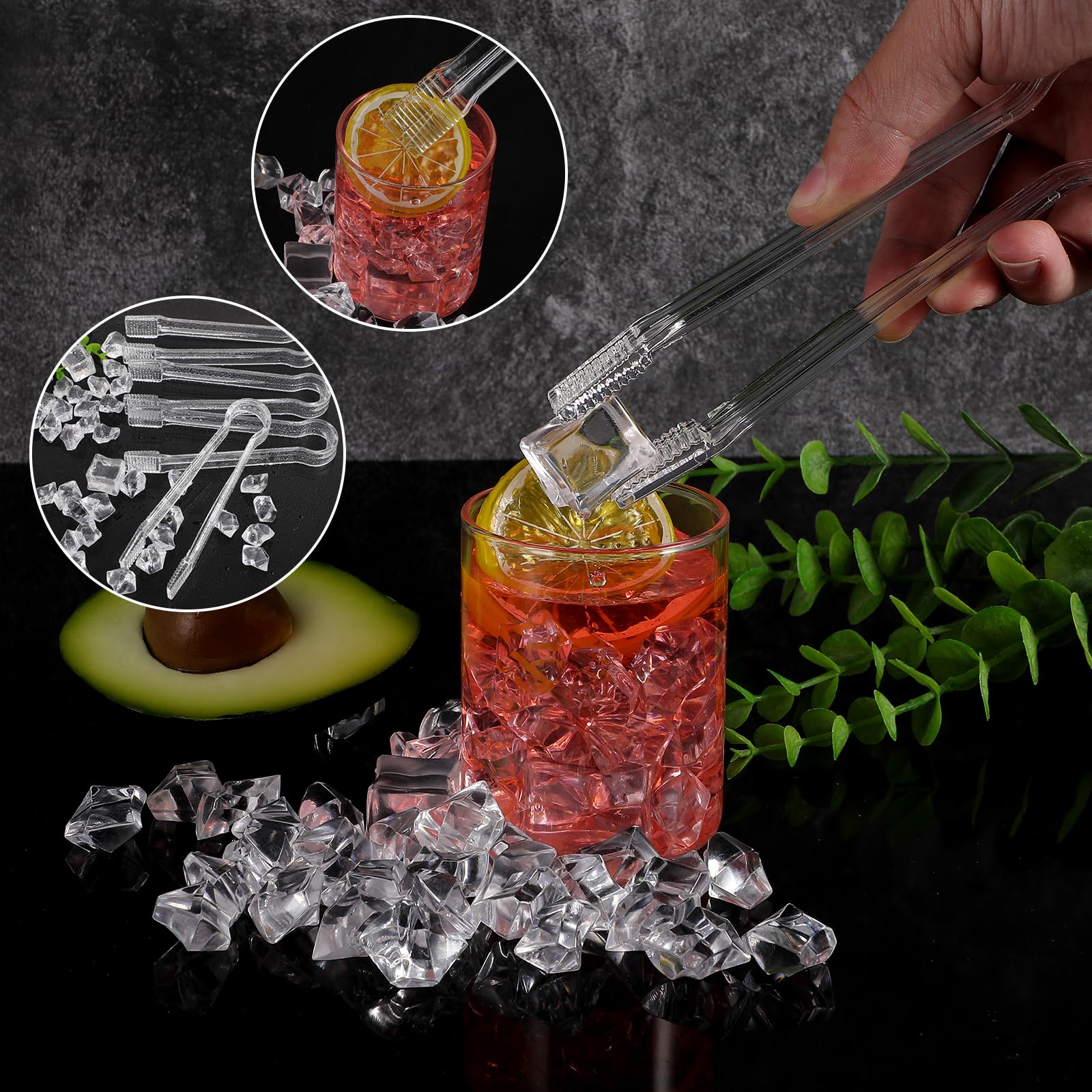 Pinzas pequeñas de plástico para cocina, hielo, azúcar y dulces