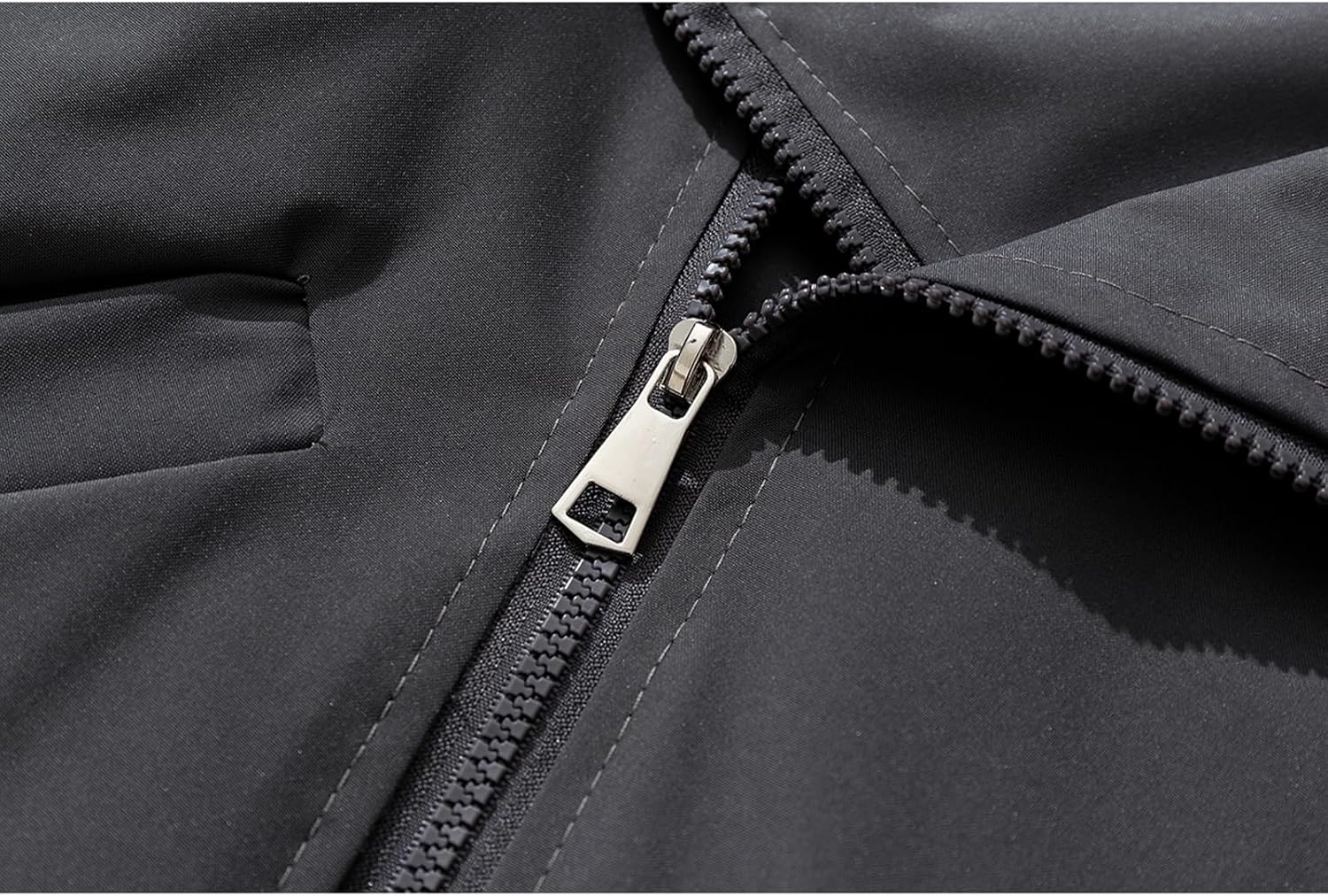 GURUNVANI Mens Solid Color Zip Up Hooded Jacket Unisex Oversized Sports Windbreaker Coat