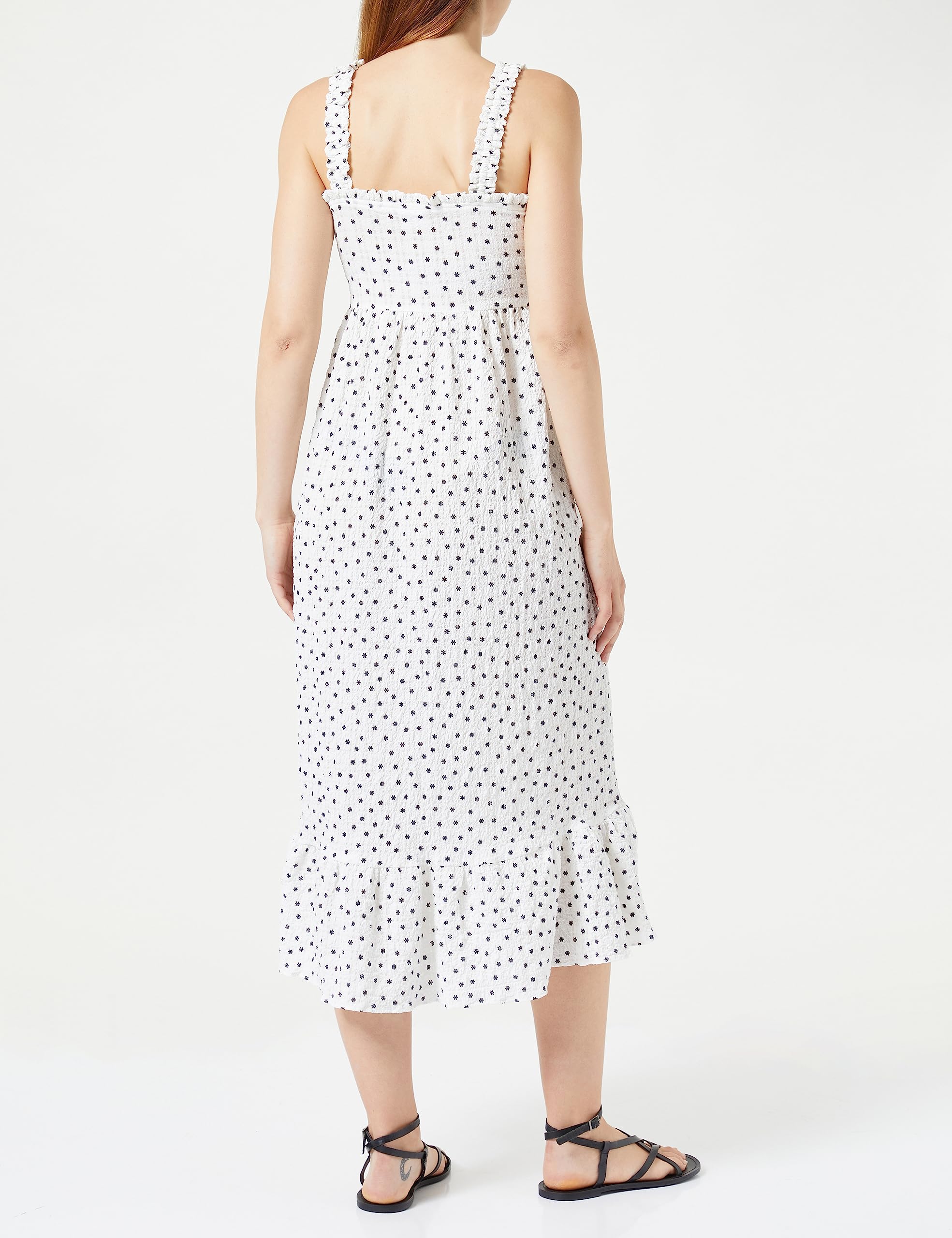 MAMALICIOUS Mlesma S/L Wo Robe midi A Grossesse, Blanche-Neige/AOP : AOP Noir, L Femme
