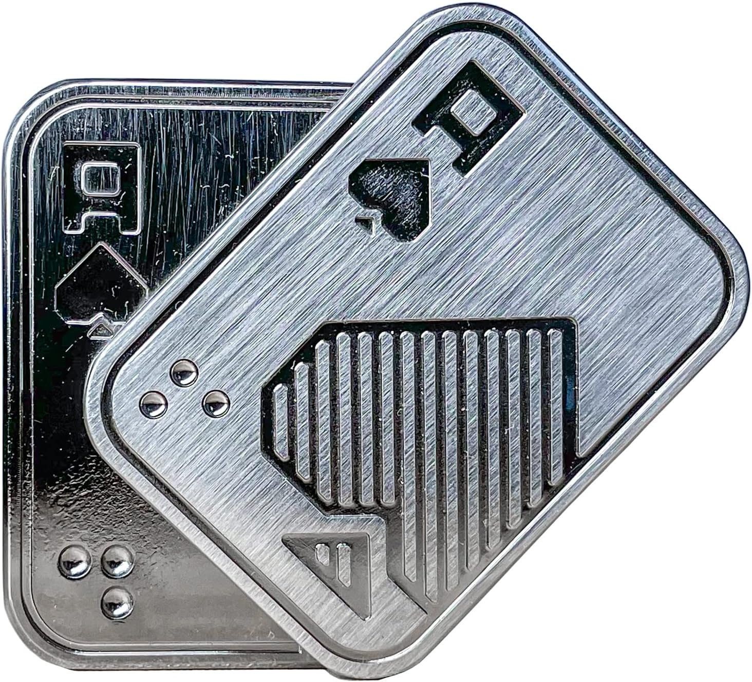 New Decompression Metal Poker Fidget_Slider,Manually Rotate Adult Office Decompression Toys to Relieve Pressure, Tabletop Toys for Adults, (AA)