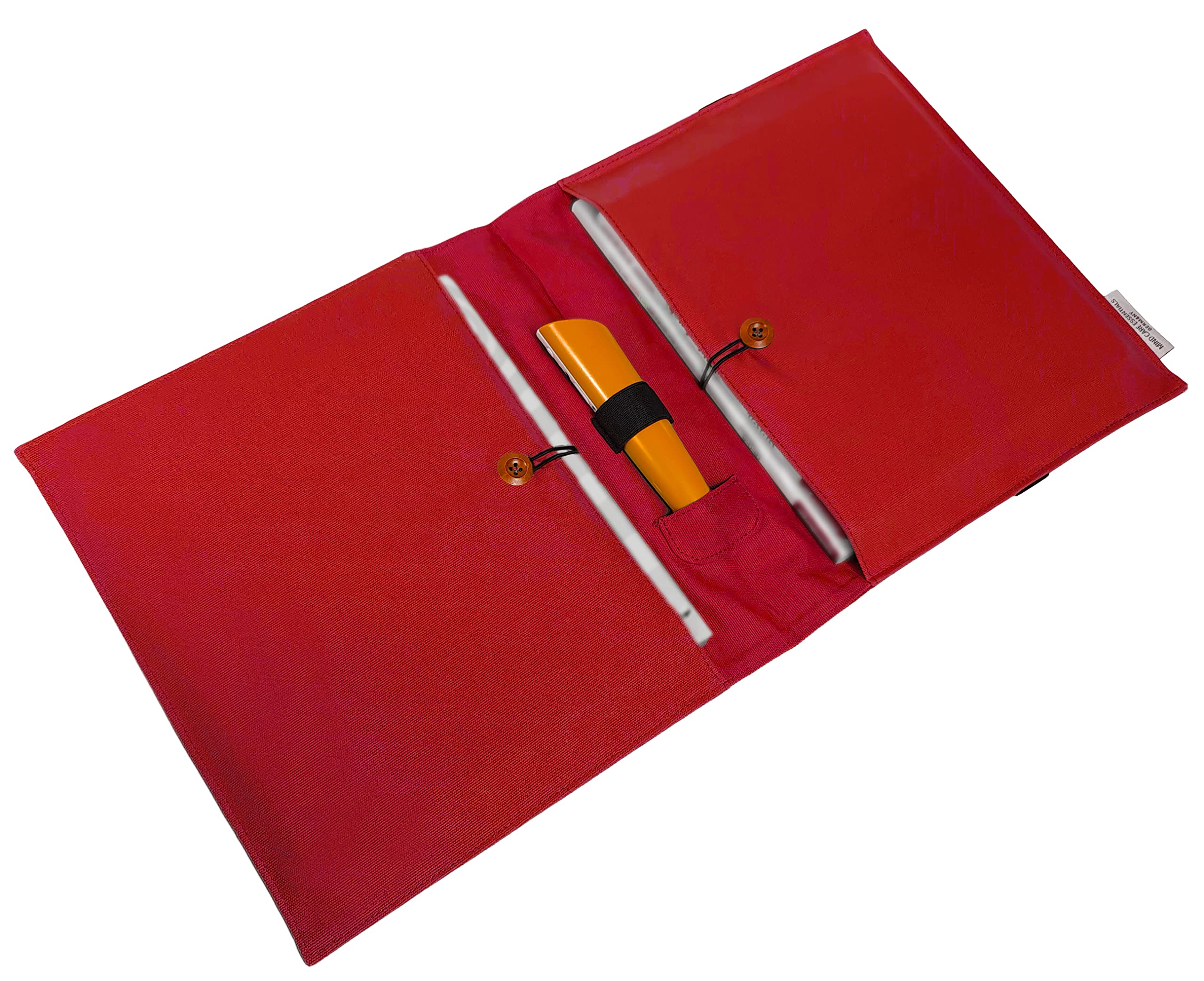 Tiptoi Tasche - Aufbewahrung für Stift und bis zu 4 Bücher - 100% Baumwolle - Ideal als Starterset - Hülle Aufbewahrung für Unterwegs - Zubehör (ROT)
