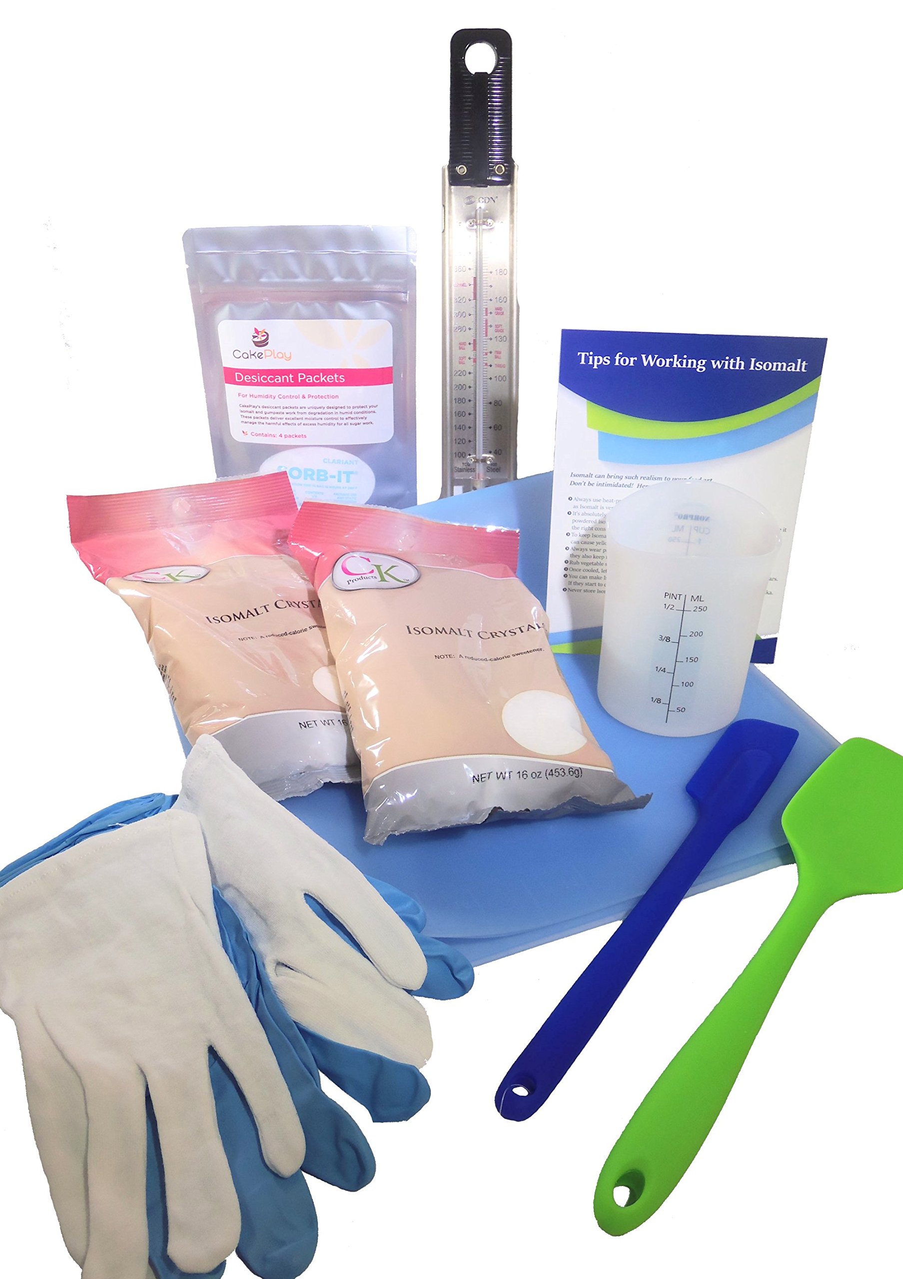 Buy Isomalt Sugar Work Starter Kit Silicone Mat, Measuring Cup, Spatulas, Isomalt Crystals