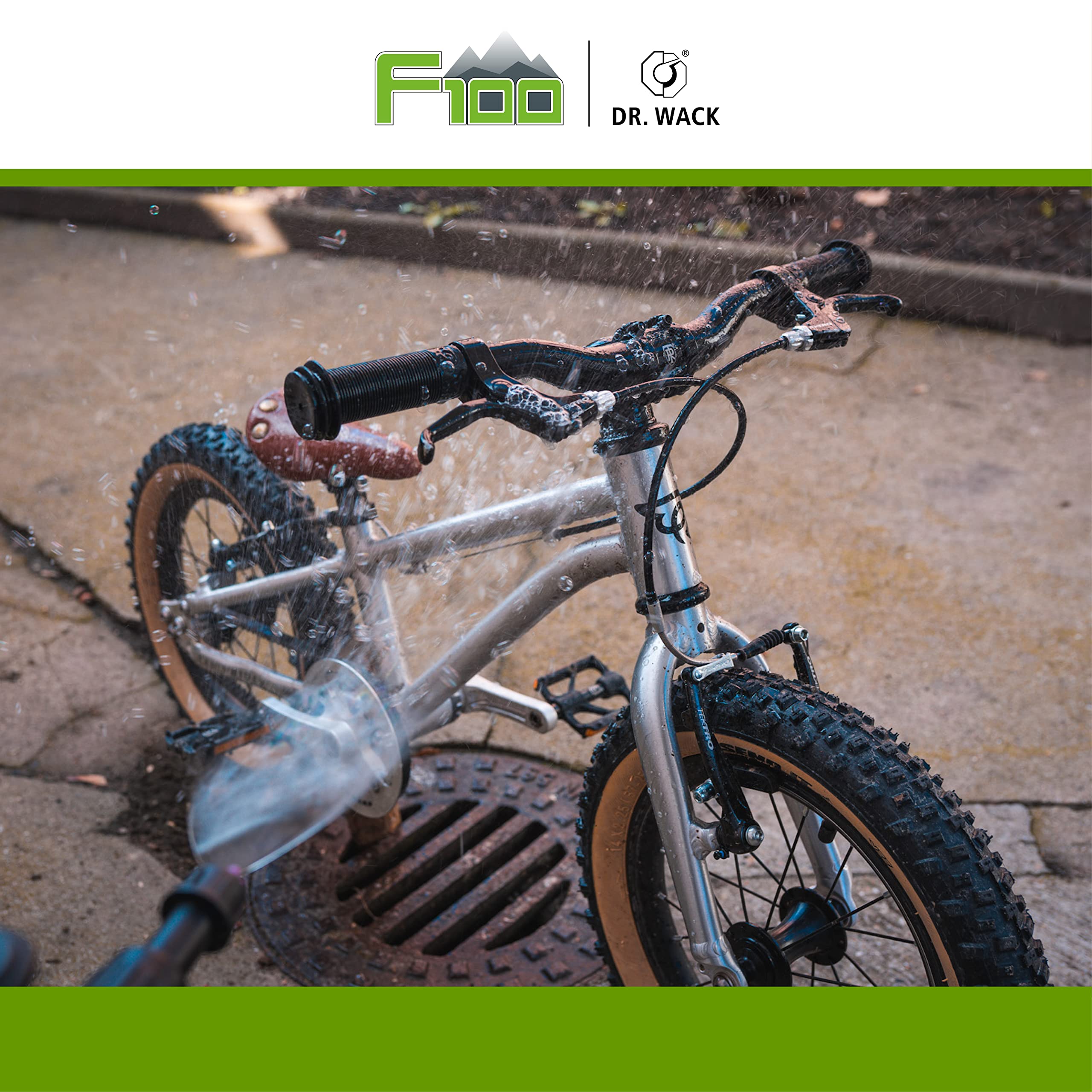 DR. WACK F100 spryskiwacz ciśnieniowy 925 ml – pusta butelka z rozpylaczem do czyszczenia roweru – butelka z pompką z zaworem obrotowym – szybkie i łatwe czyszczenie roweru – akcesoria rowerowe –