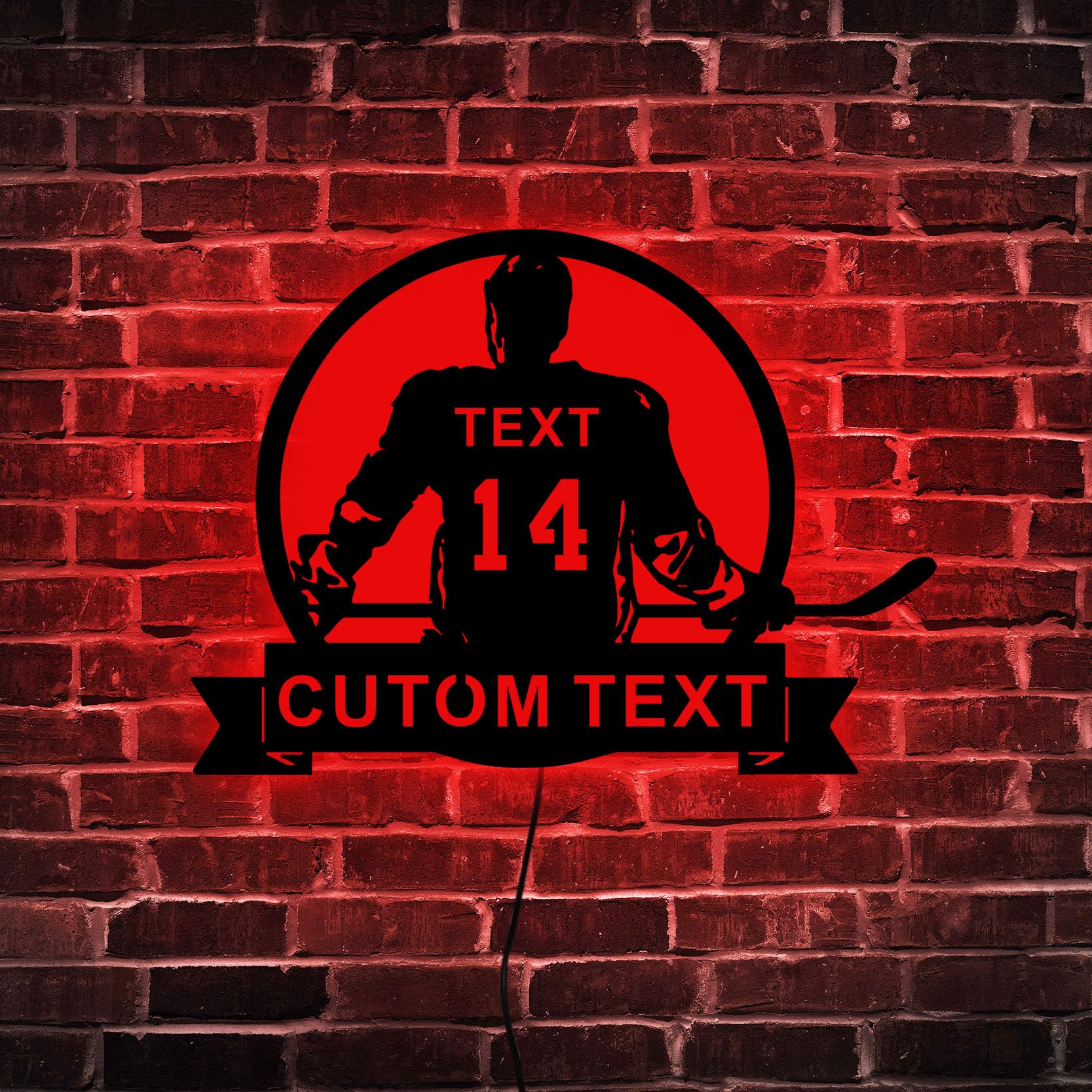 Souleather Custom Hockey Metal Sign Led Lights | Personalized Player Neon Sign | Ice Hockey Wall Decor | Home Decor