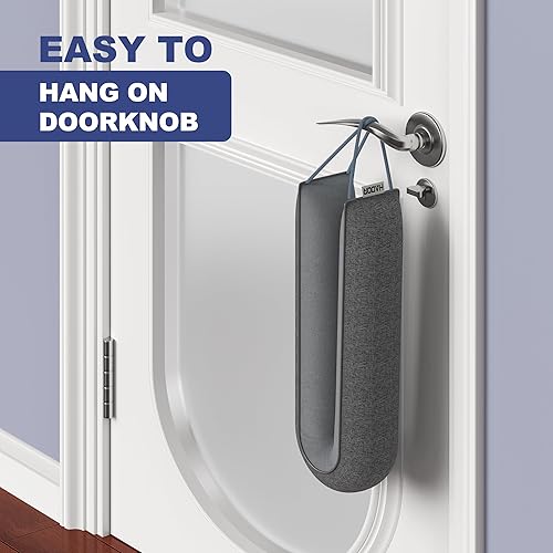 Miniatura 6 de HADOR Tope de puerta para parte inferior de puertas de 38 pulgadas, bloqueador de ruido de serpiente, brisaaire frío, gris insonorizado