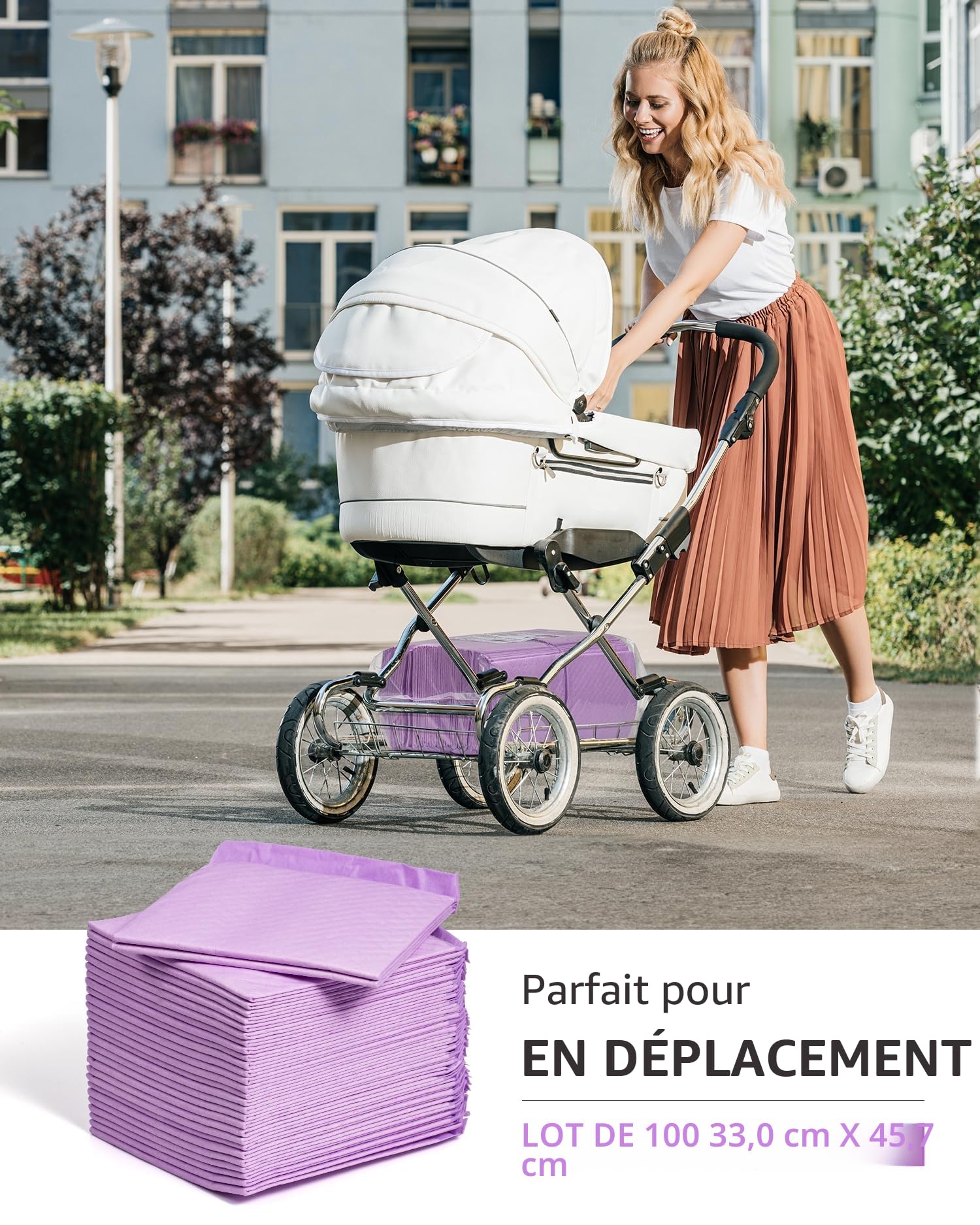 Alèses à langer jetables bébé 100 pièces imperméables 33 x 45,7 cm