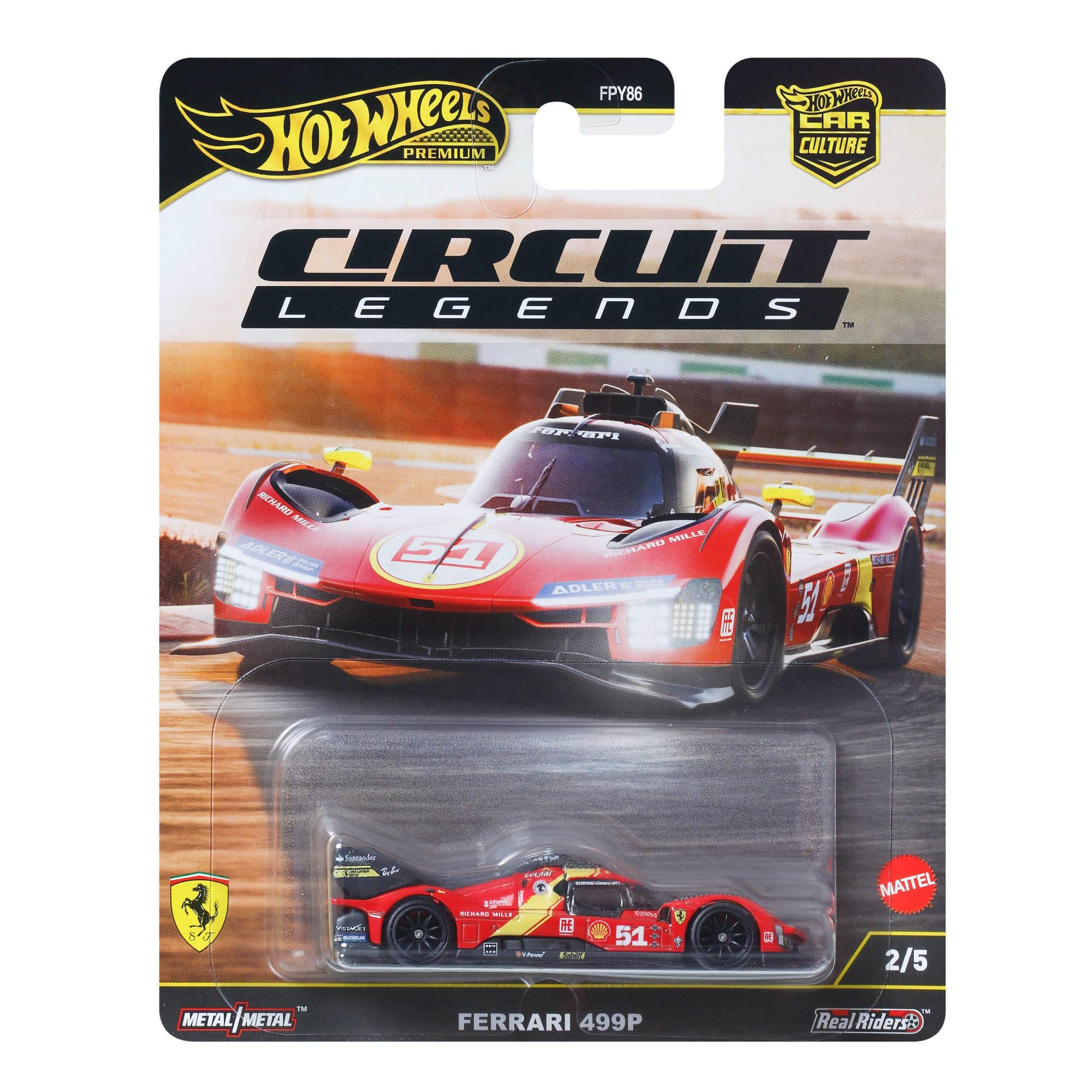 Hot WheelsCar Culture JBK49 Premium Die-Cast Toy Car or Toy Truck 1:64 Scale with Real Riders Tyres, Metal/Metal Body and Chassis (Styles May Vary)