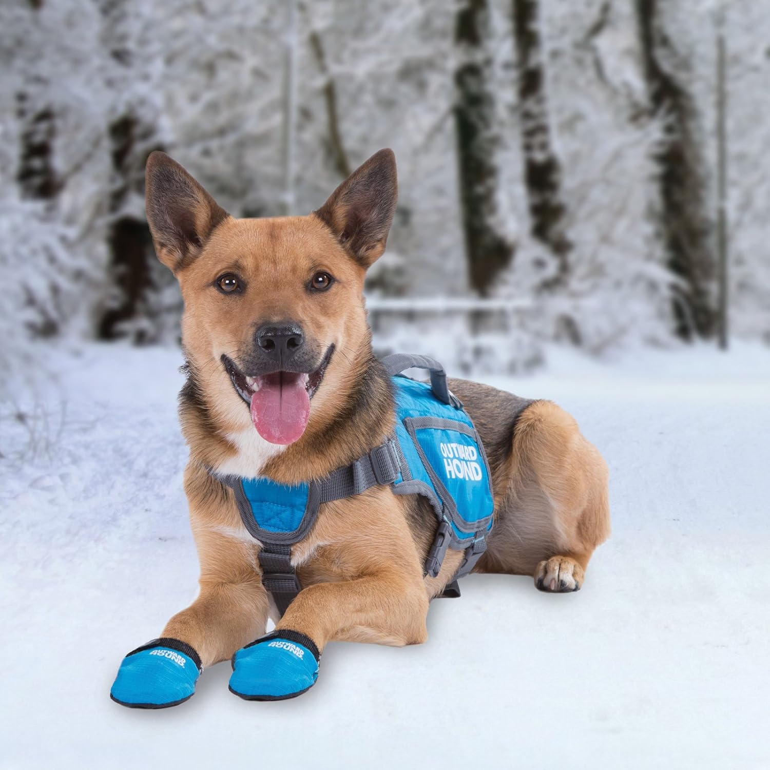 Outward Hound Kyjen 3071 ThermoVest Heat Reflective Dog Vest Winter Coat, Medium, Blue