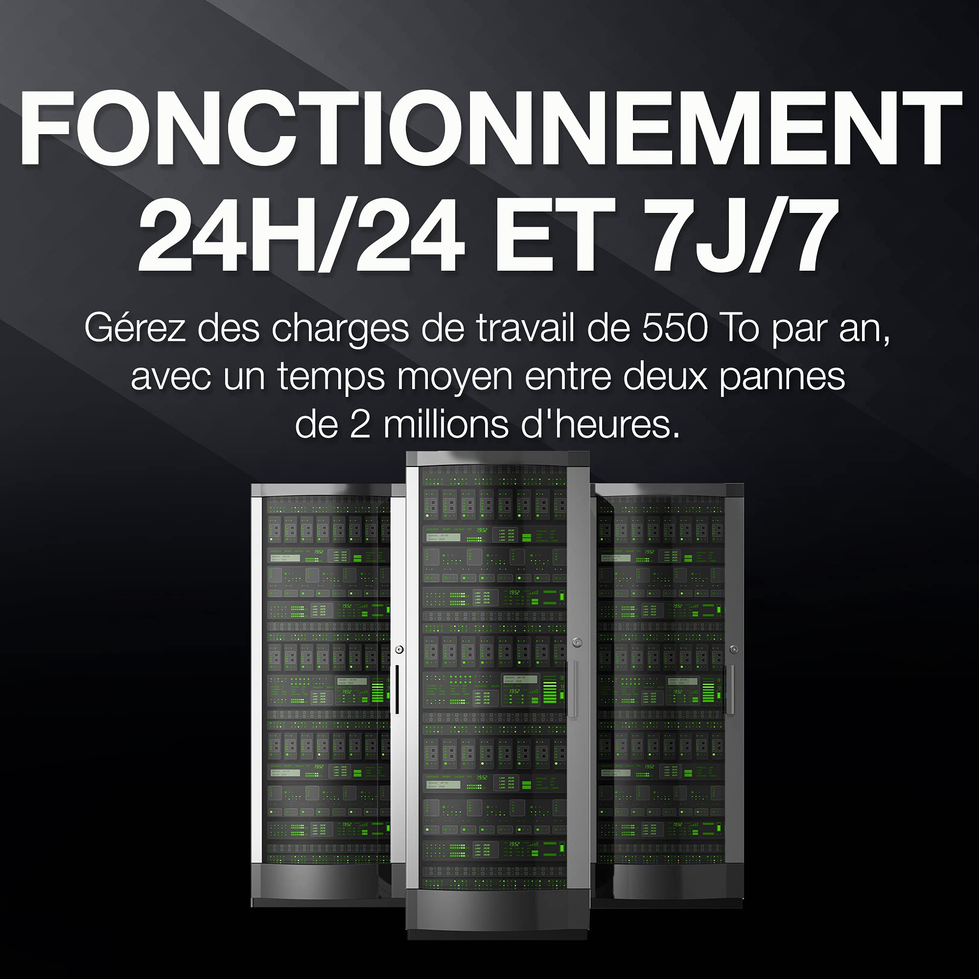 Seagate Exos 7E10 2 to, Disque Dur Interne - 3,5 Pouces 512e/4KN SAS 6 Gbits/s 7 200 TR/Min, 256 Mo de mémoire Cache, 2M MTBF, pour Entreprise et Centre de données (ST2000NM017B)