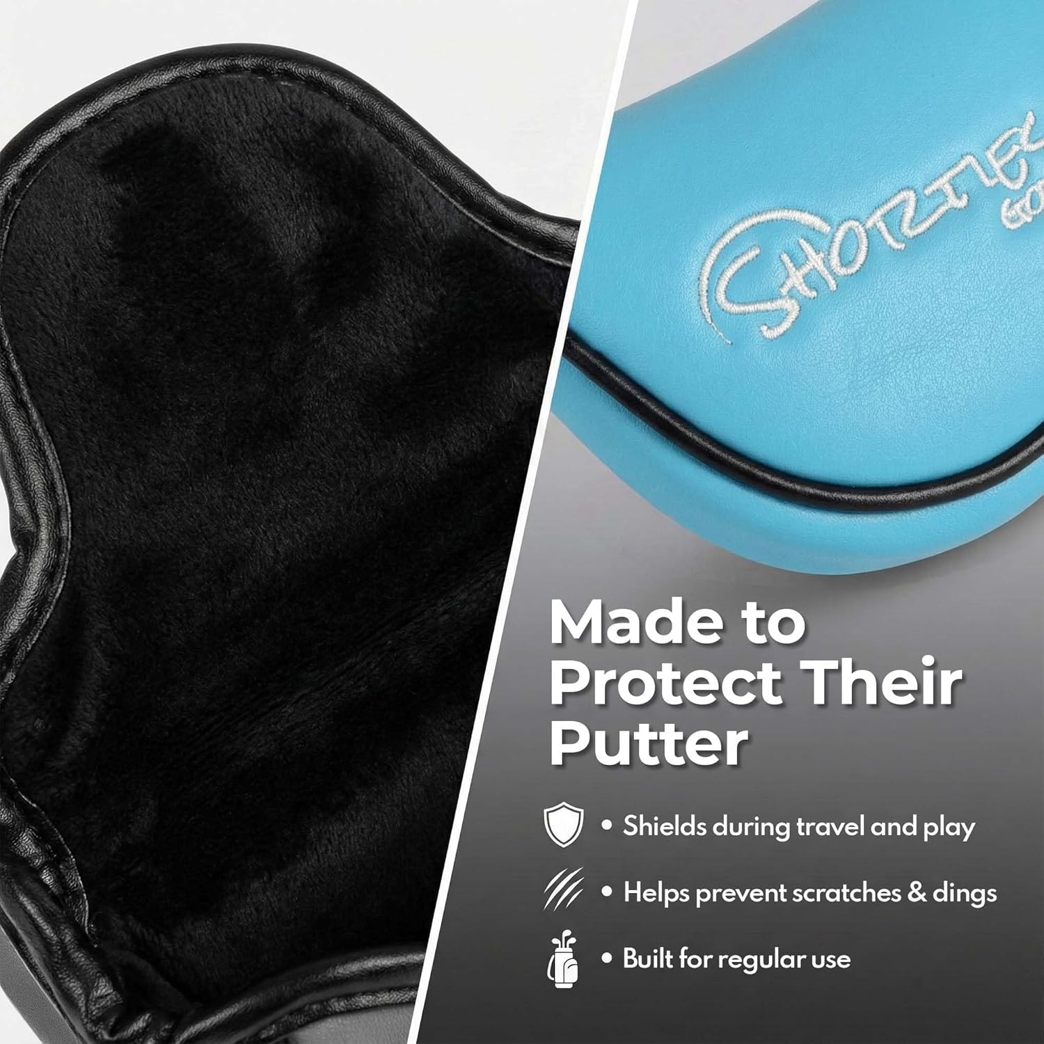 Shorties Golf Tot Kids Golf Club Set 38"-42" (Blue Right) with Magnetic Mallet Putter Cover | Driver, Hybrid, Irons, Putter & Stand Bag + Premium Protective Headcover Bundle