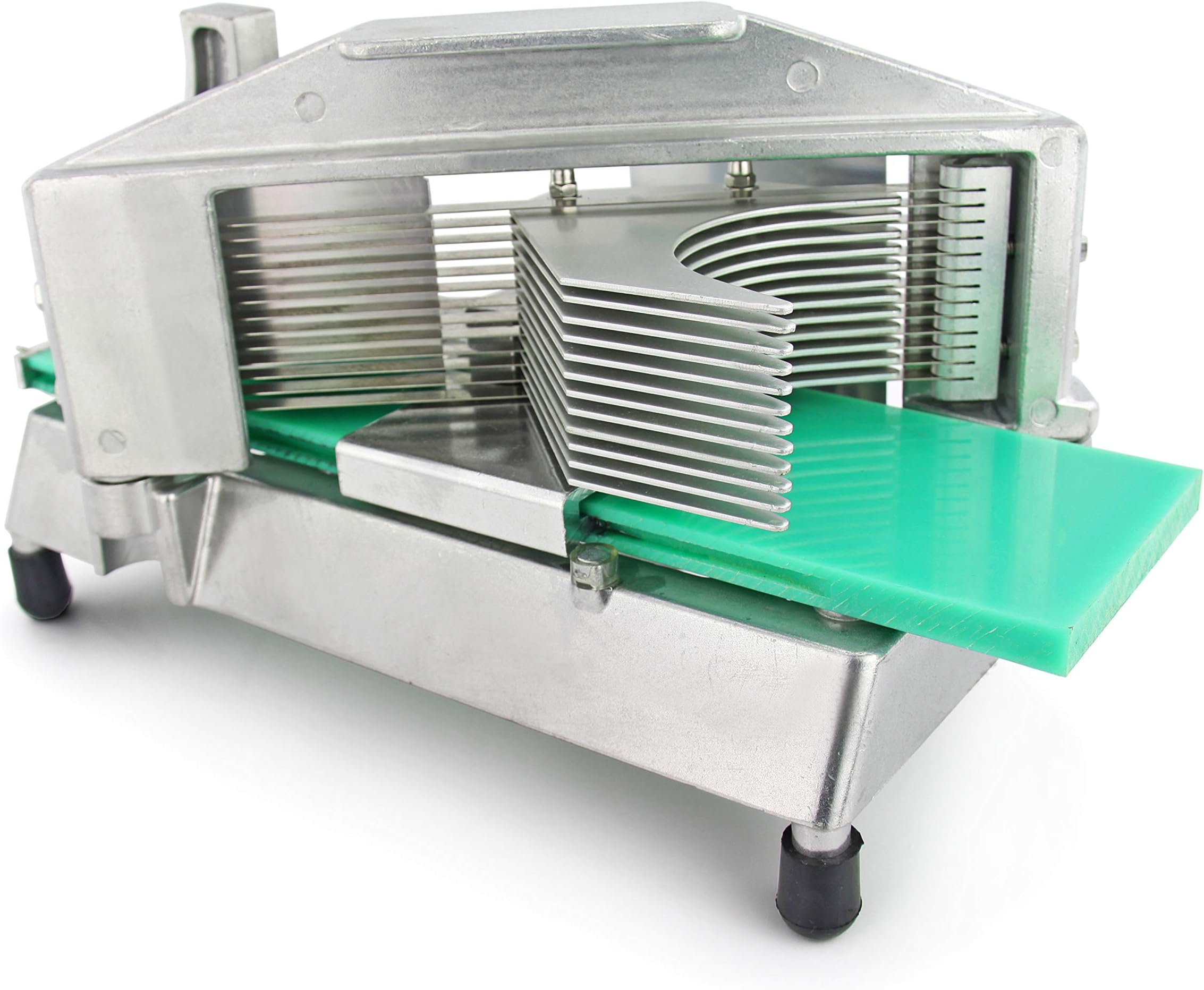 New Star Foodservice Commercial Tomato Slicer, 3/16-Inch, Aluminum Body with Stainless Steel Blades