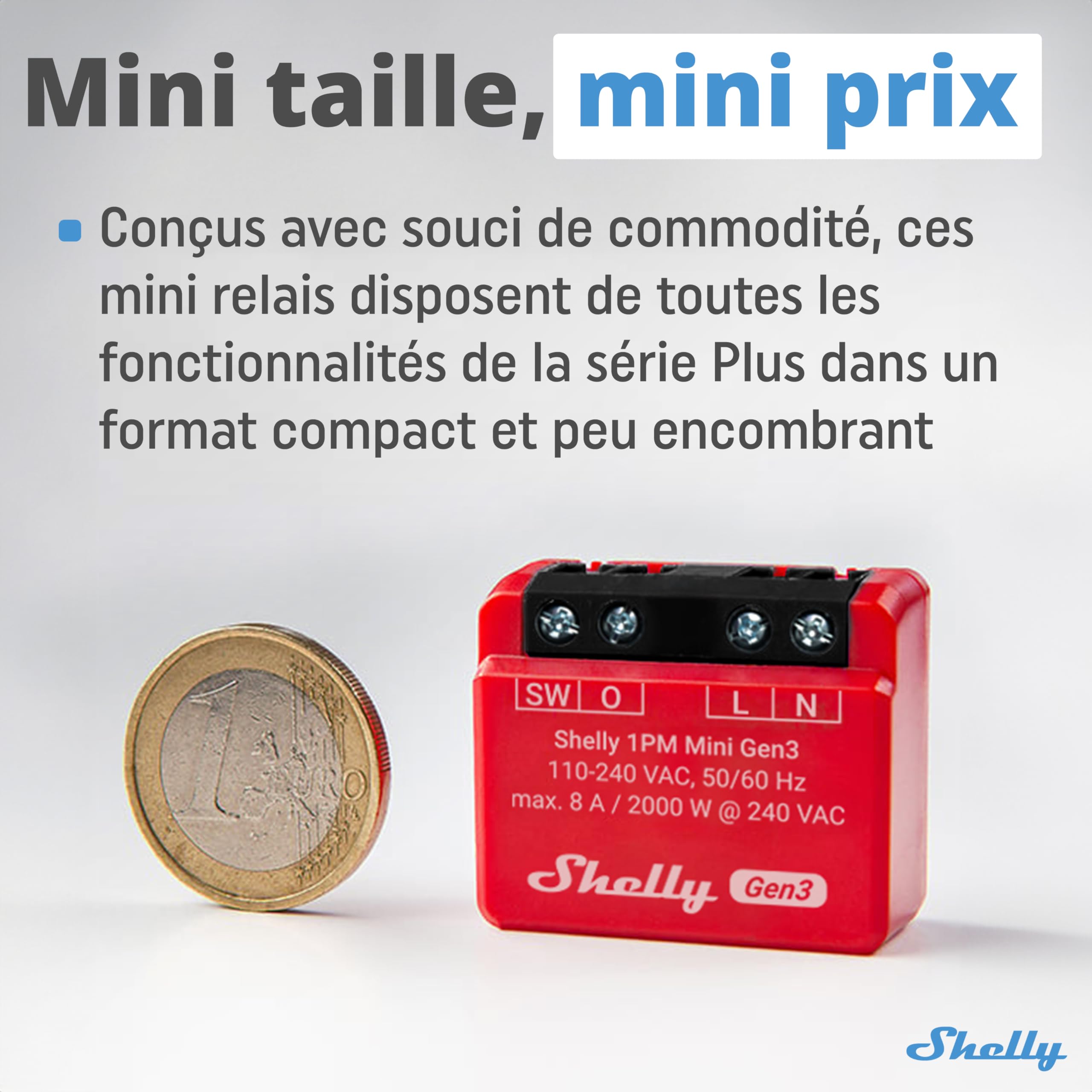 Shelly Plus 2PM | Wlan & Bluetooth 2 Kanäle Smart Relais Schalter mit Leistungsmessung & 1PM Mini Gen3 | WLAN- und Bluetooth-Smart-Switch-Relais