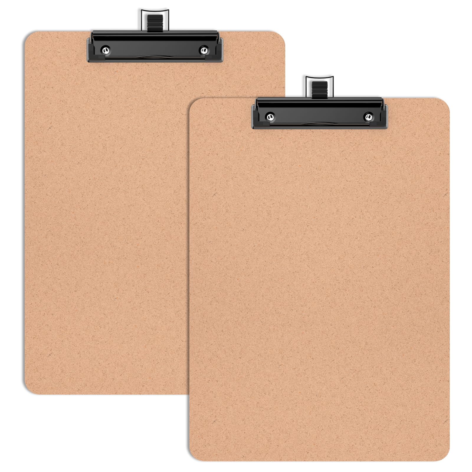 Zoenley 2 Pack Wood Clipboards with Pen Holder, 9 x 12.5 Letter Size for Classroom, Students, Kid, 8.5 x 11 Hardboard Clip Board with Low Profile Black Clip, Office & School Supplies