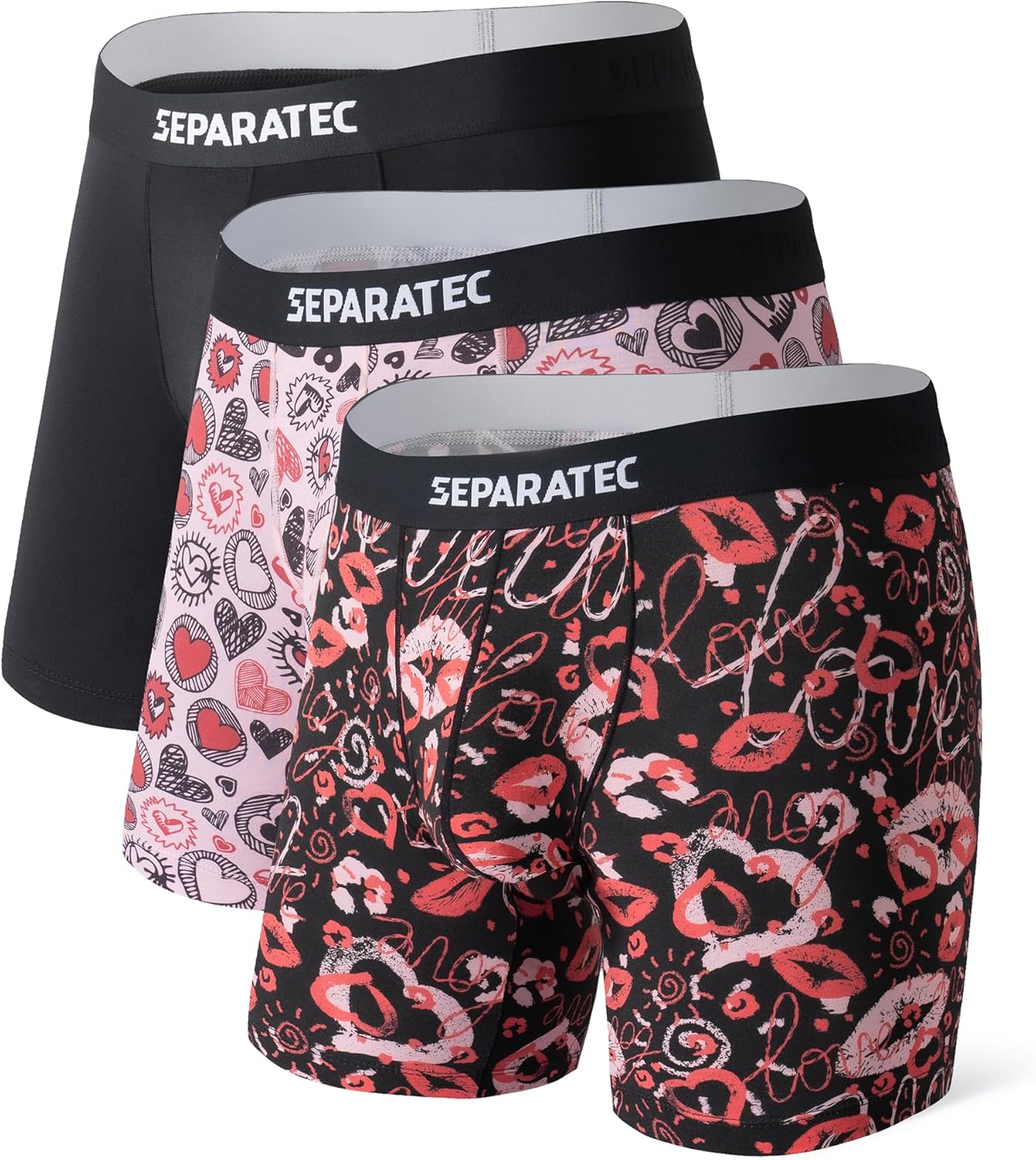 Separatec Christmas Underwear For Men Dual Pouch Boxer Briefs Comfy Soft & Moisture Wicking Rayon From Bamboo Underwear men