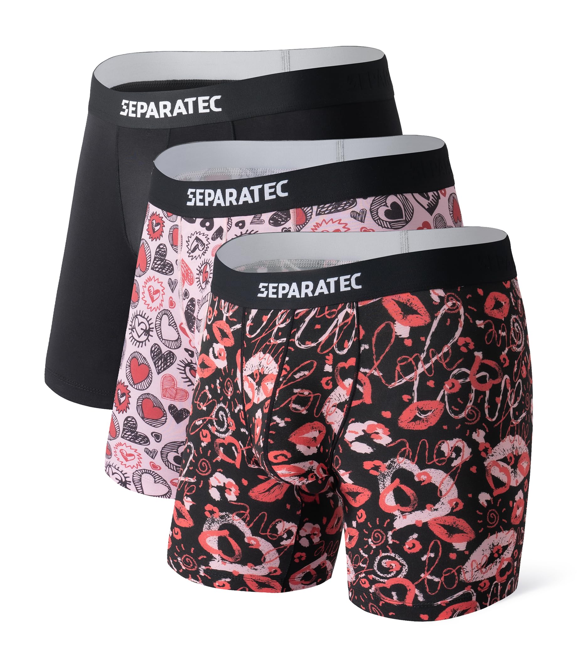SEPARATEC Valentines Day Underwear For Men Dual Pouch Boxer Briefs Soft & Moisture Wicking Rayon From Bamboo Underwear men