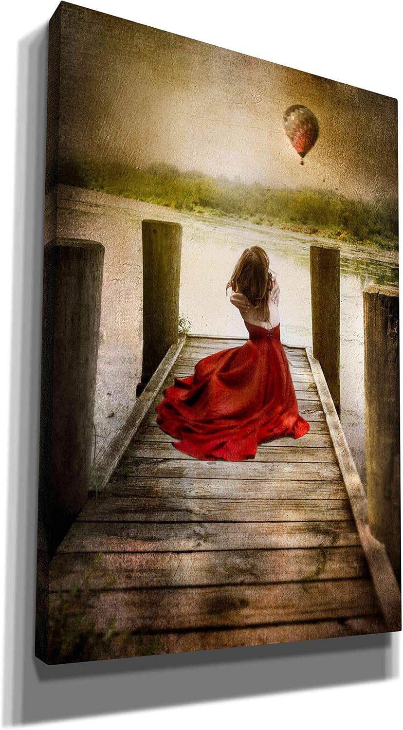 Epic Graffiti ' Yearning' by Alissa Rosenberg Giclee Canvas Wall Art, 12" x 18", Red
