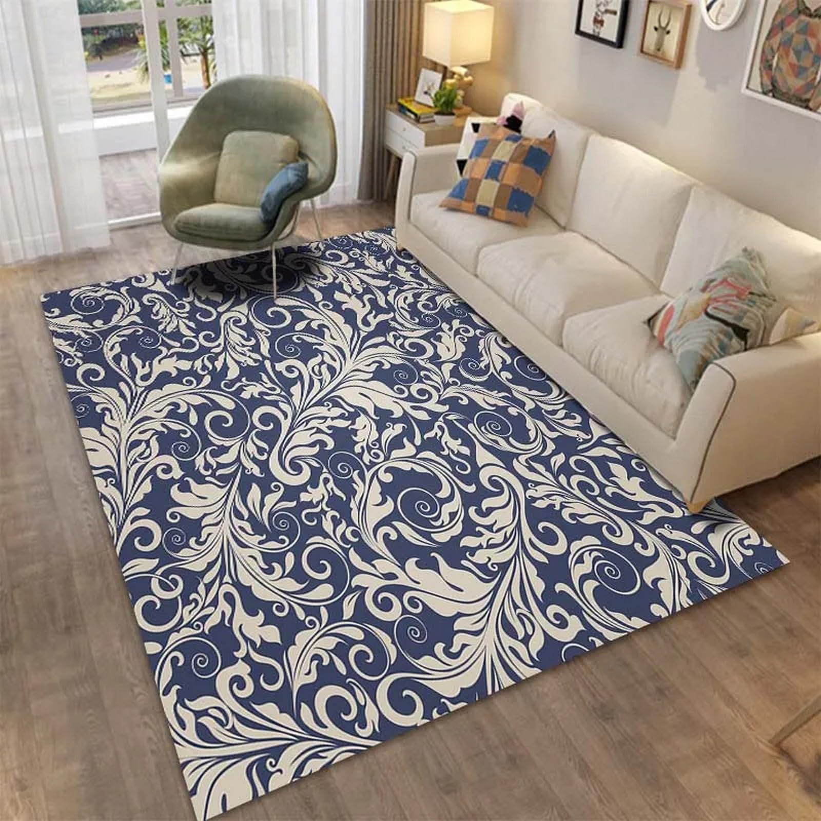 Tapis de grande surface 120 x 160 cm pour salon cosy